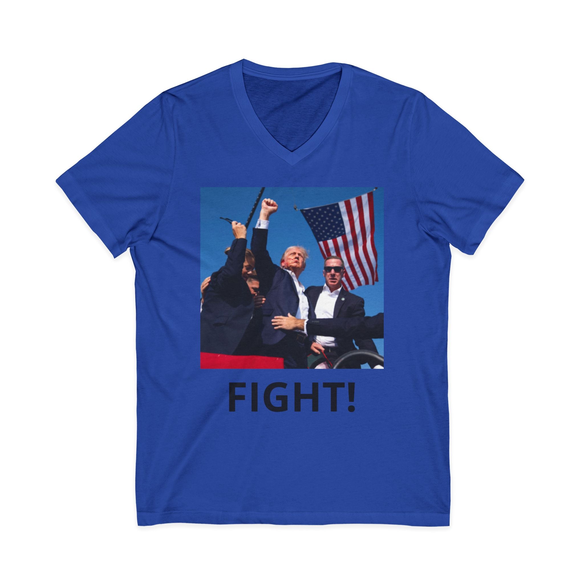 Fight! Patriotic Political V-Neck Tee
