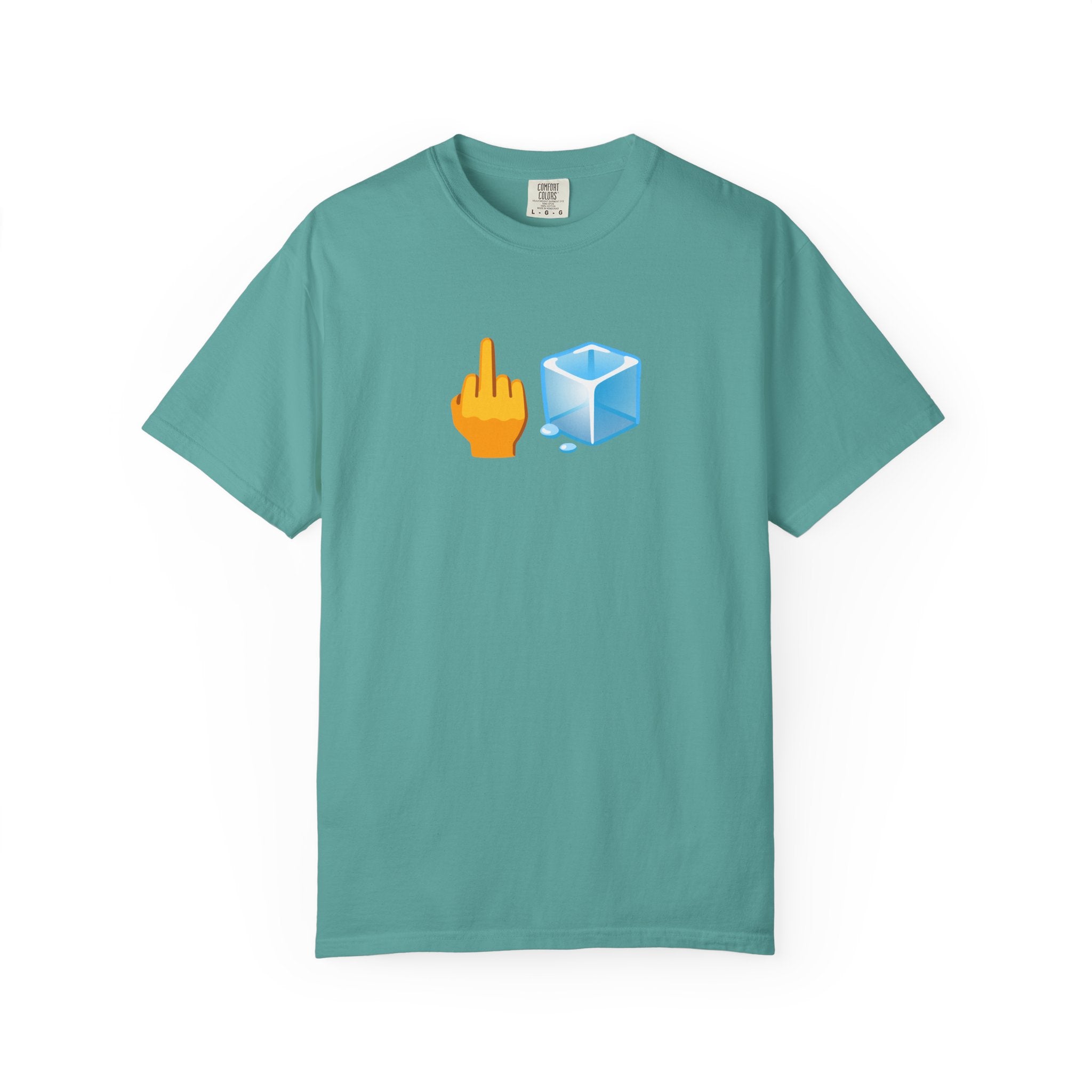 Middle Finger + Ice Cube Emoji Graphic T-Shirt - Political Statement