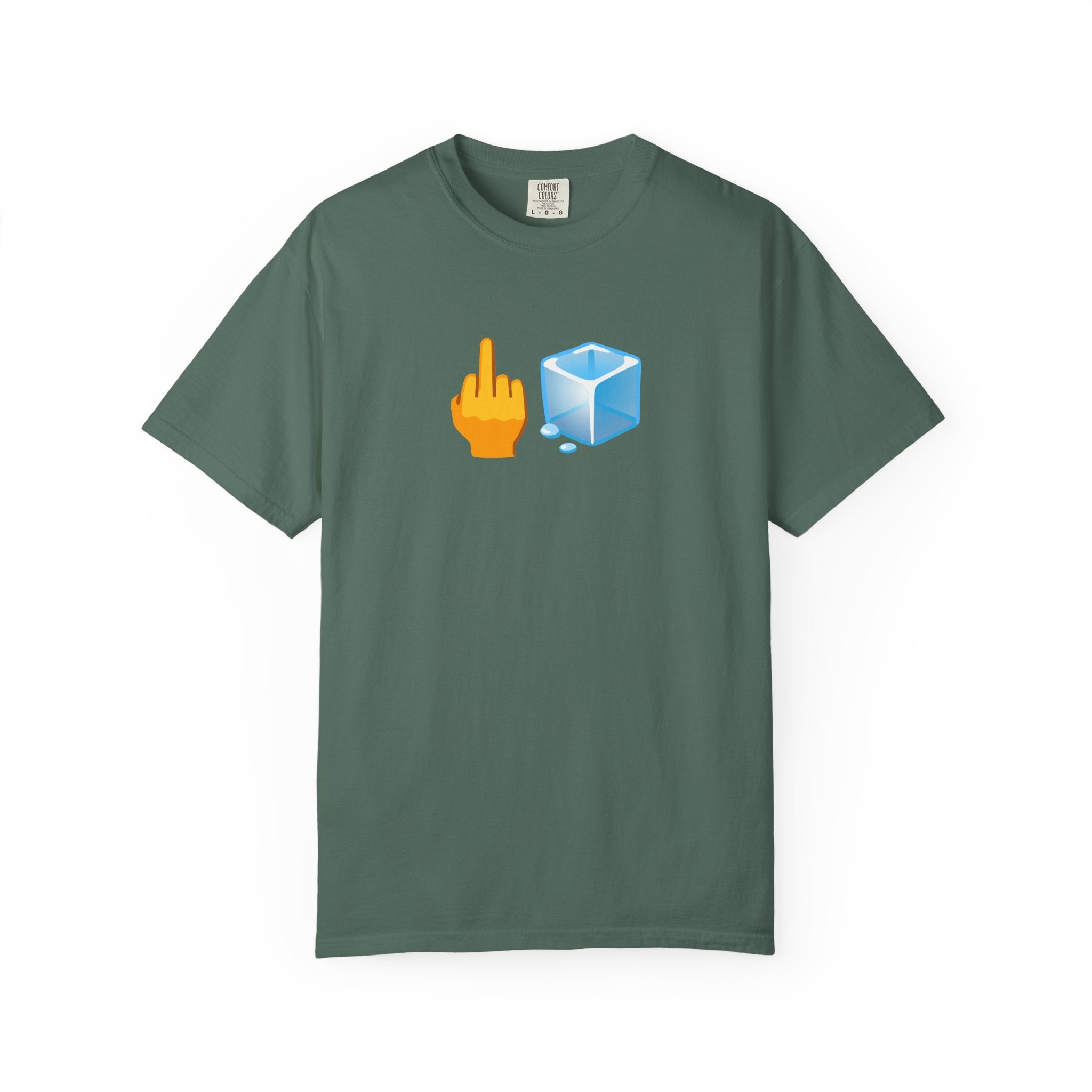 Middle Finger + Ice Cube Emoji Graphic T-Shirt - Political Statement