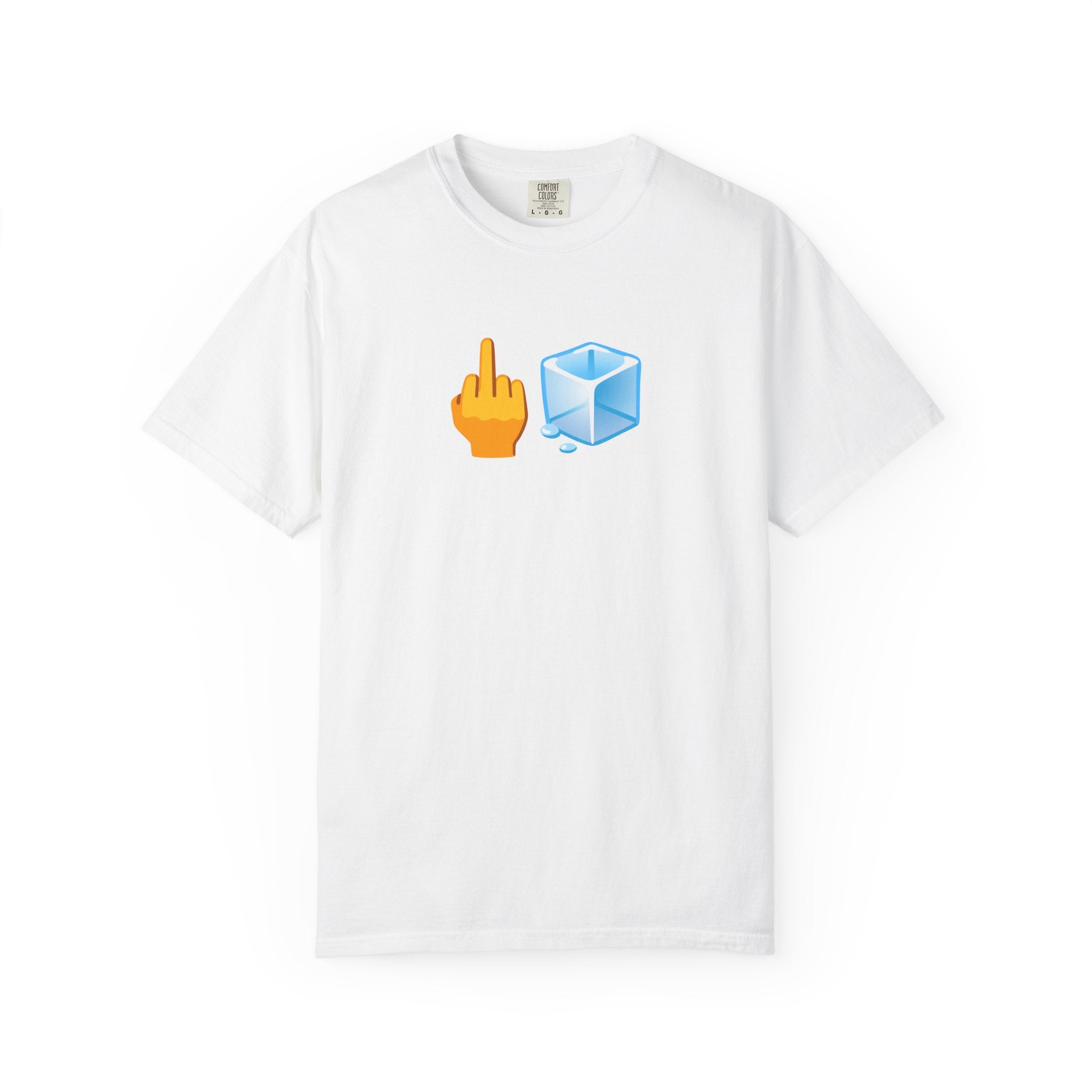 Middle Finger + Ice Cube Emoji Graphic T-Shirt - Political Statement