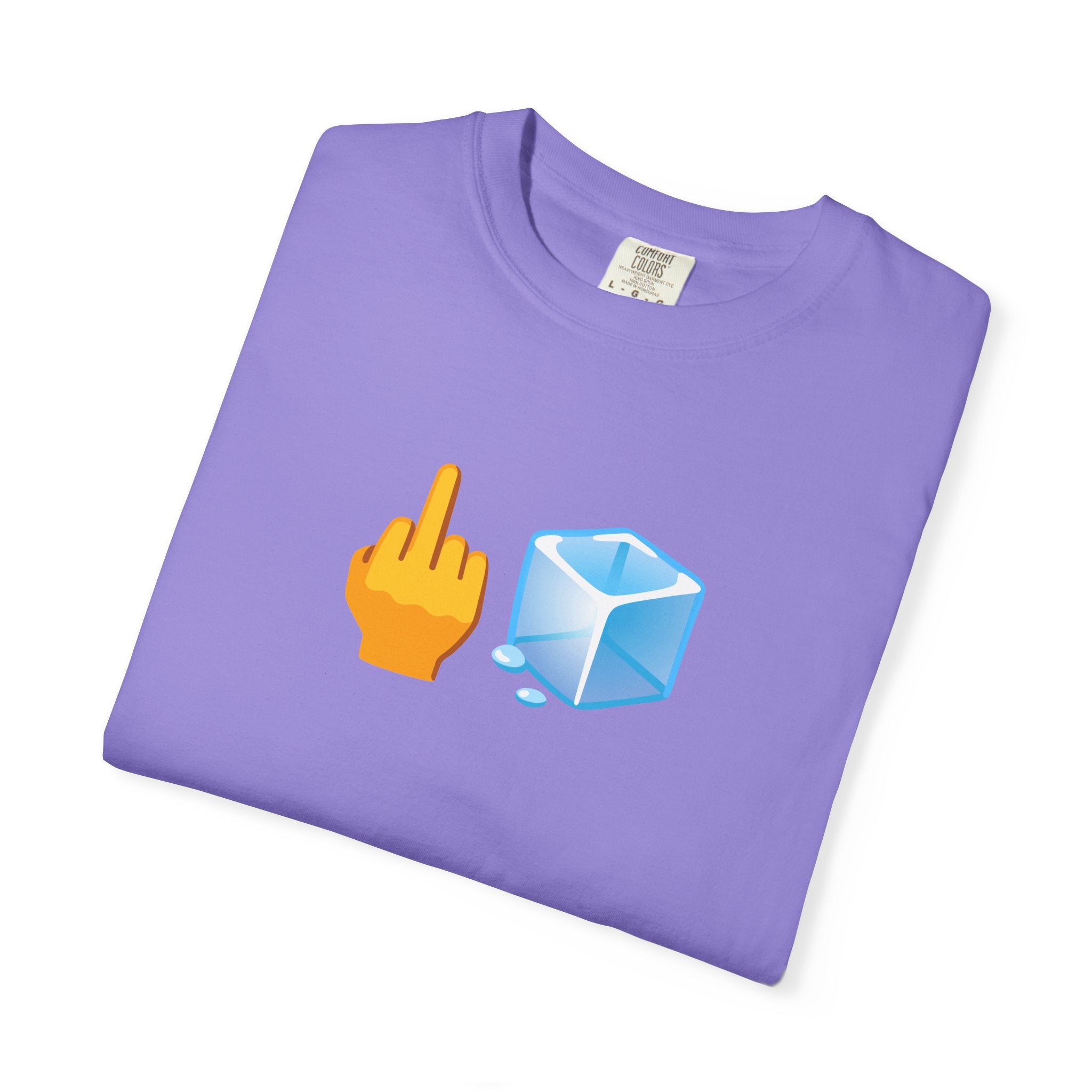 Middle Finger + Ice Cube Emoji Graphic T-Shirt - Political Statement