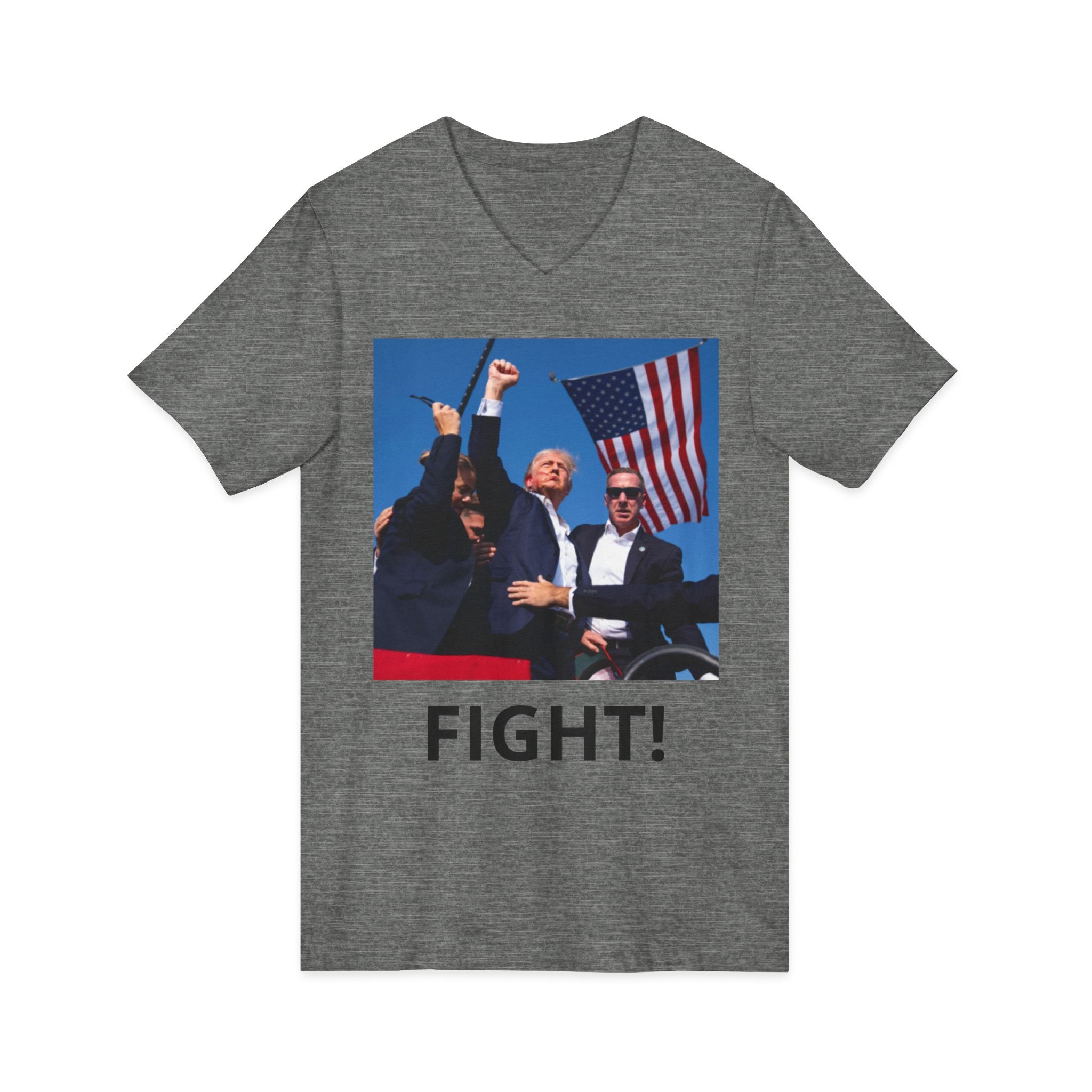 Fight! Patriotic Political V-Neck Tee