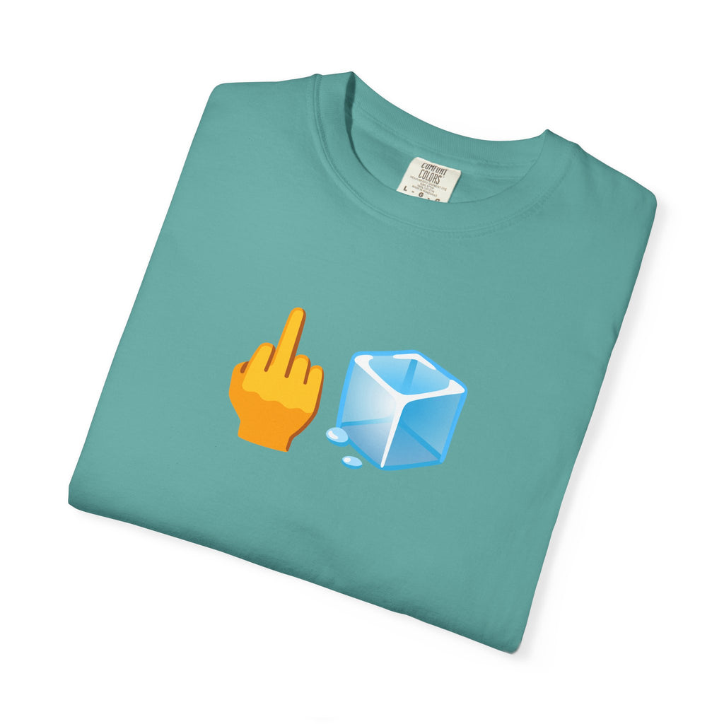 Middle Finger + Ice Cube Emoji Graphic T-Shirt - Political Statement