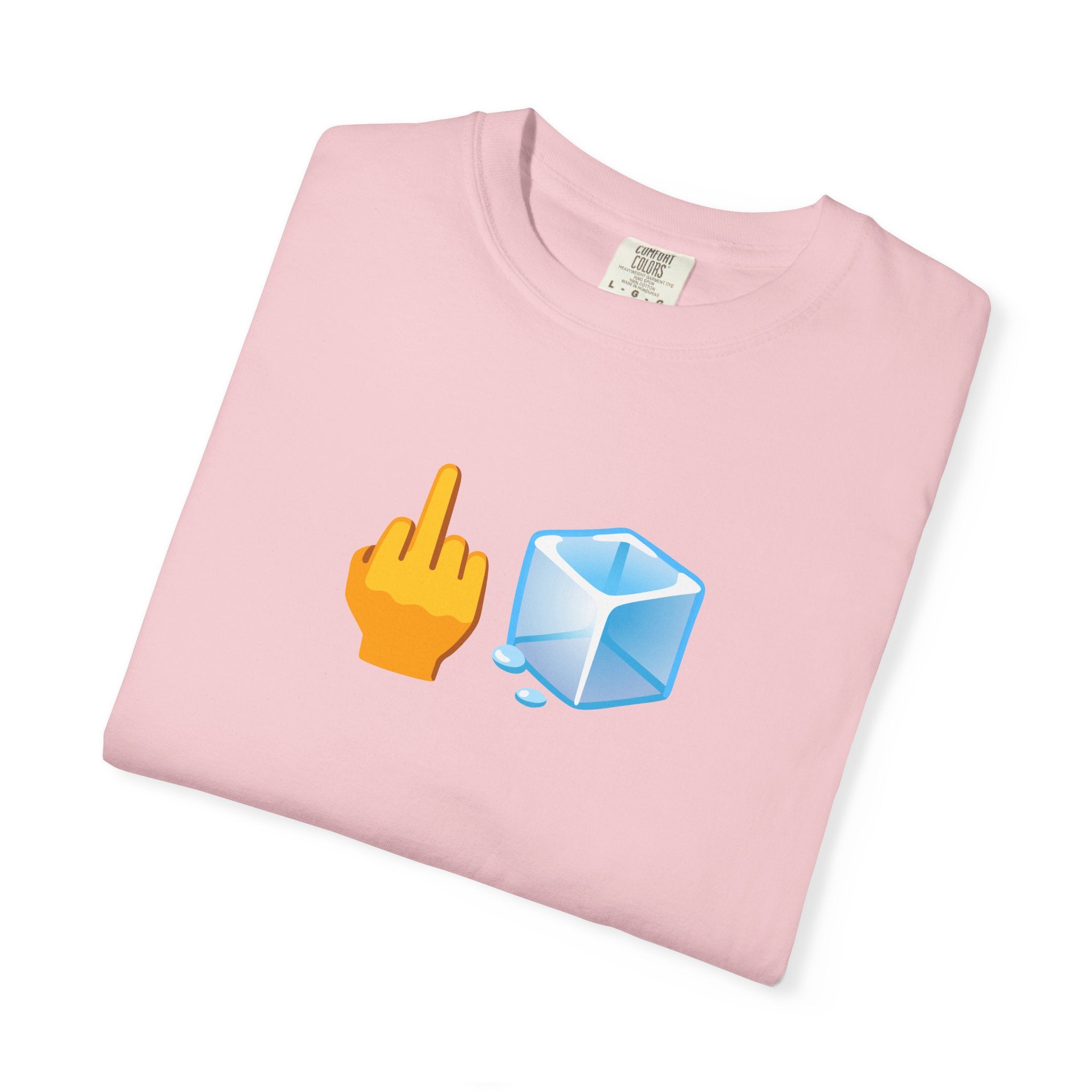 Middle Finger + Ice Cube Emoji Graphic T-Shirt - Political Statement