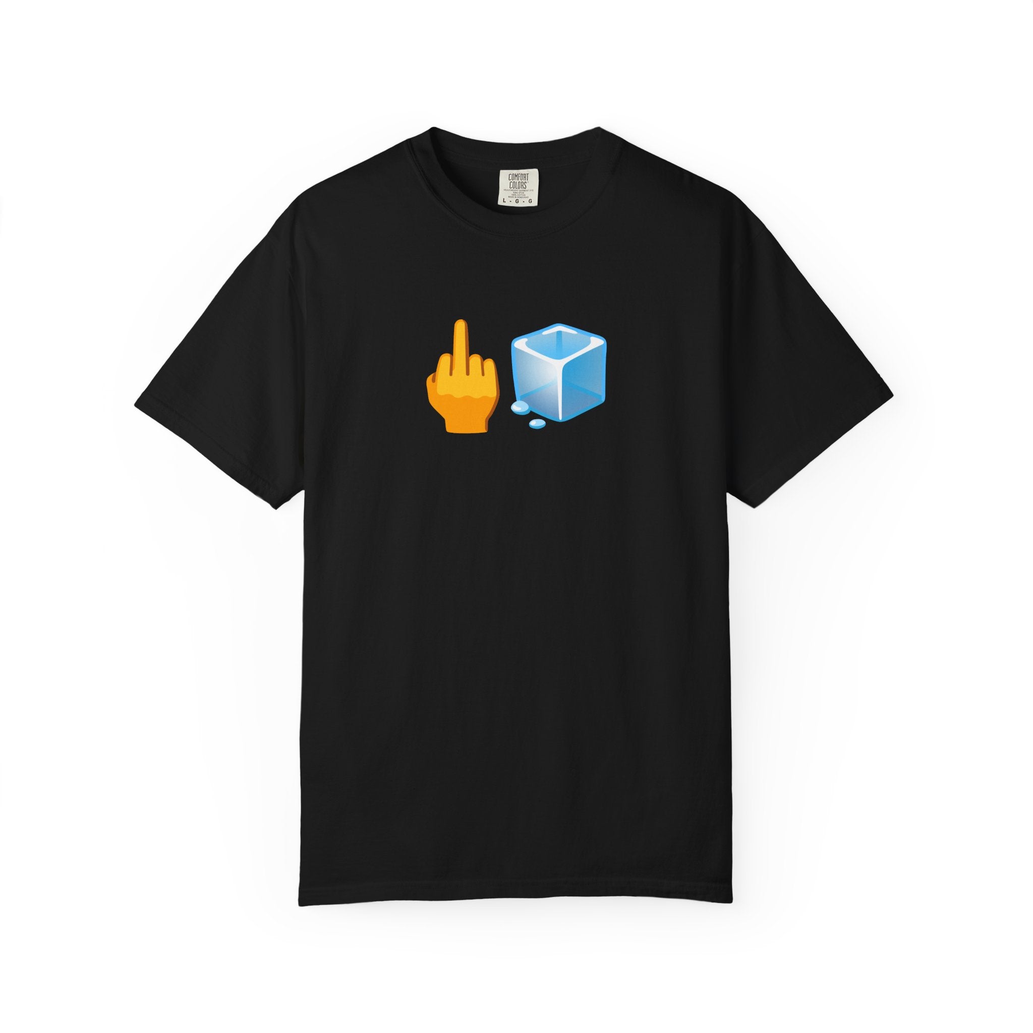 Middle Finger + Ice Cube Emoji Graphic T-Shirt - Political Statement