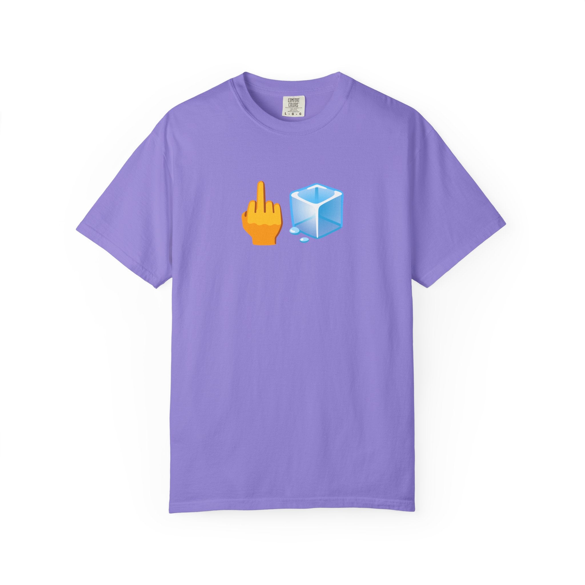 Middle Finger + Ice Cube Emoji Graphic T-Shirt - Political Statement