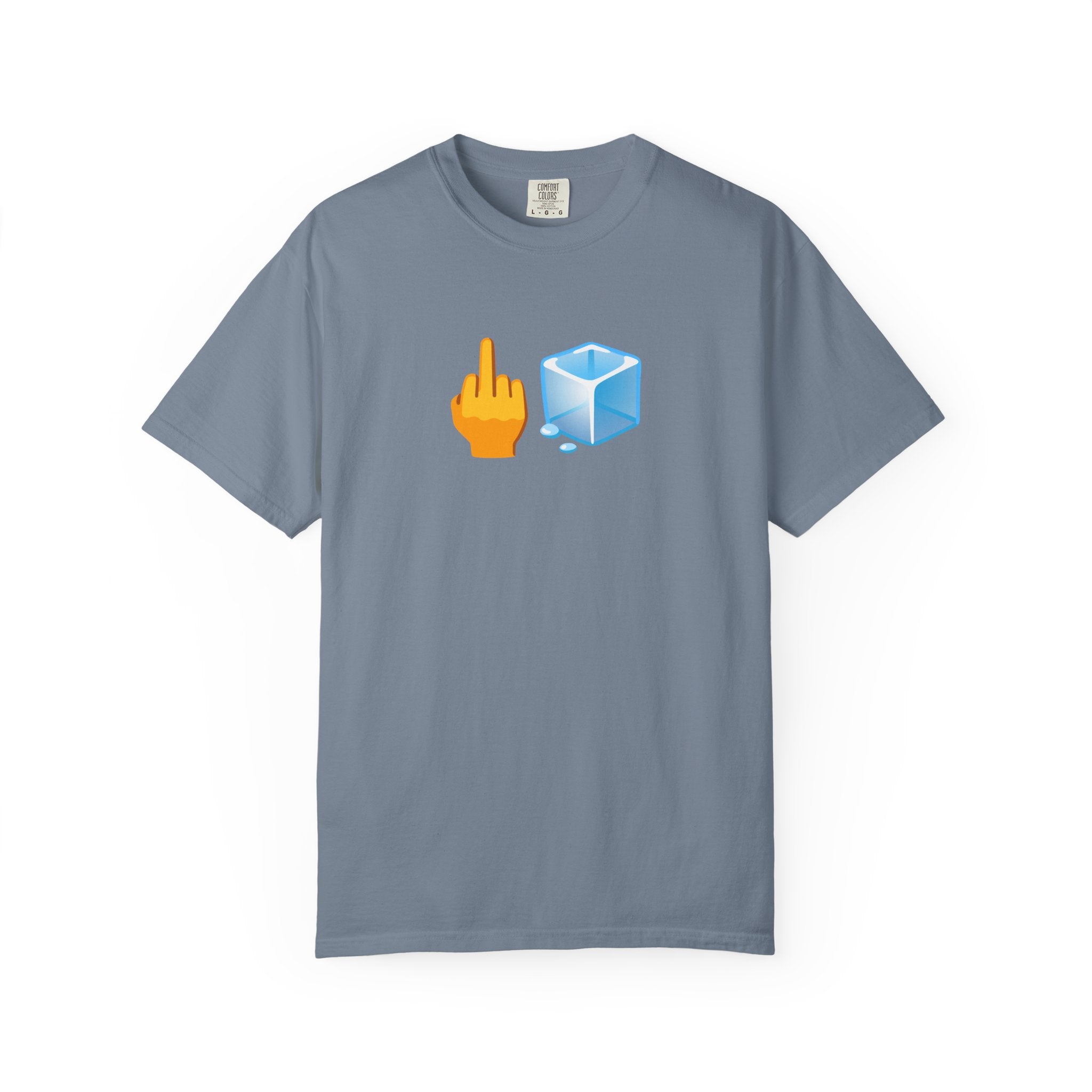 Middle Finger + Ice Cube Emoji Graphic T-Shirt - Political Statement