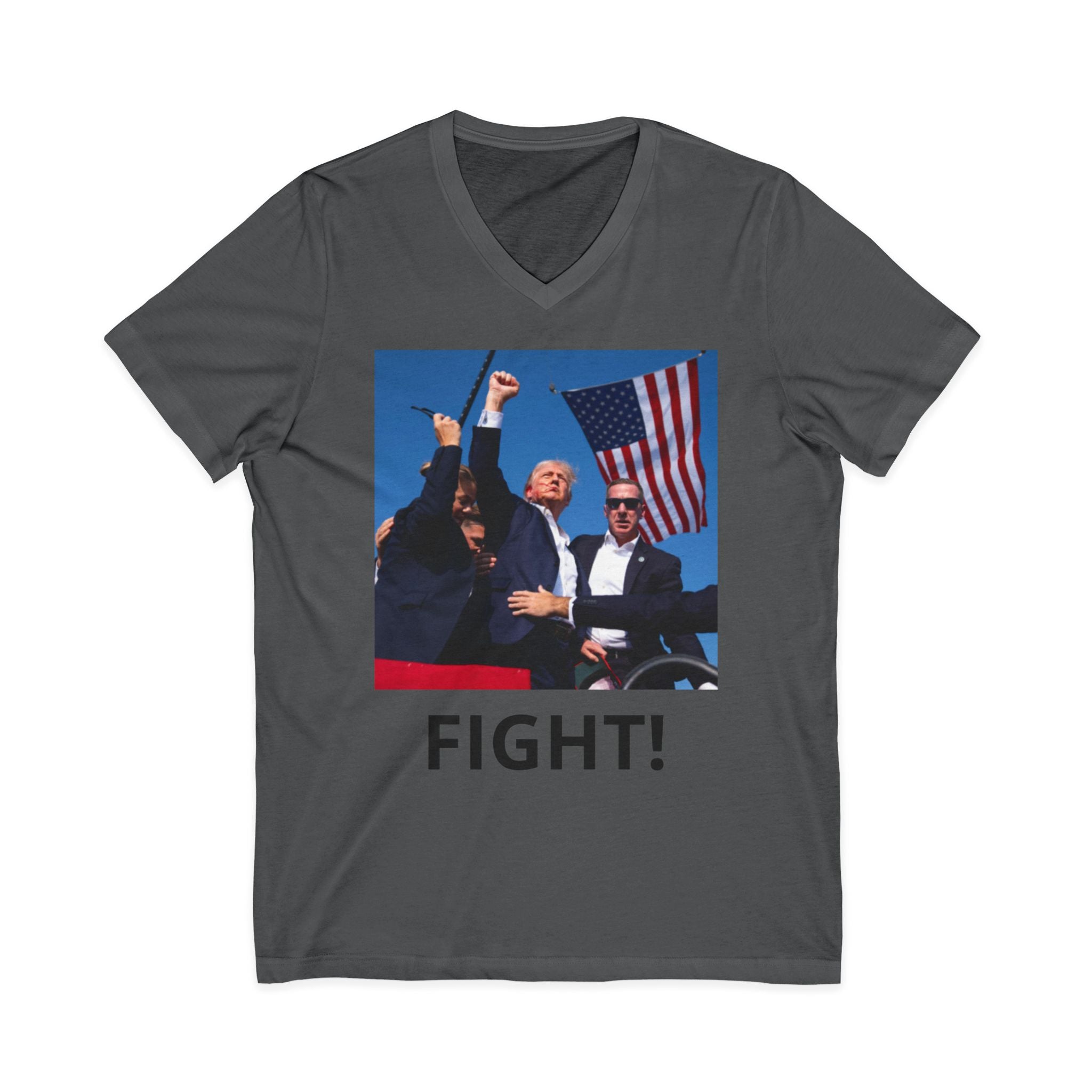 Fight! Patriotic Political V-Neck Tee