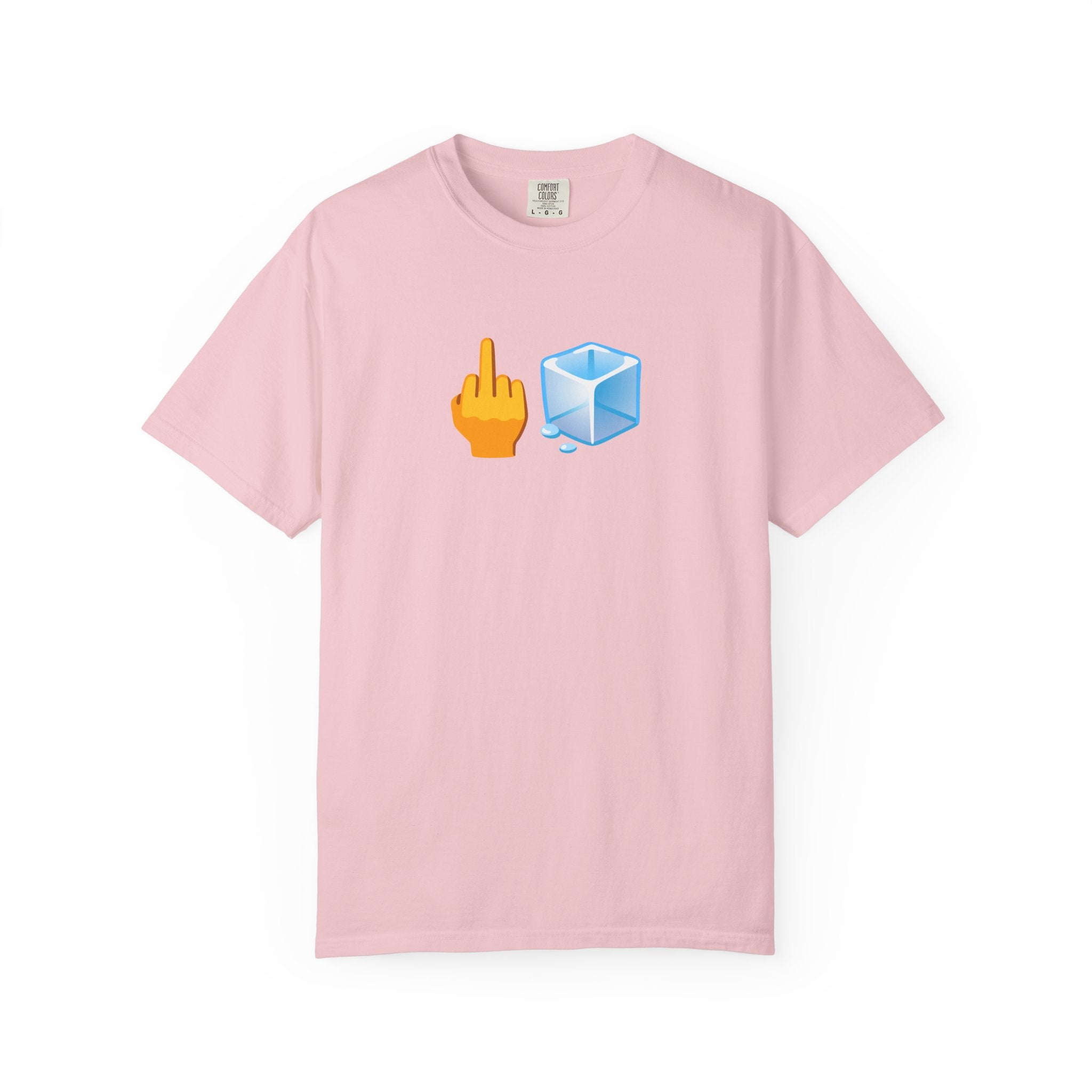 Middle Finger + Ice Cube Emoji Graphic T-Shirt - Political Statement