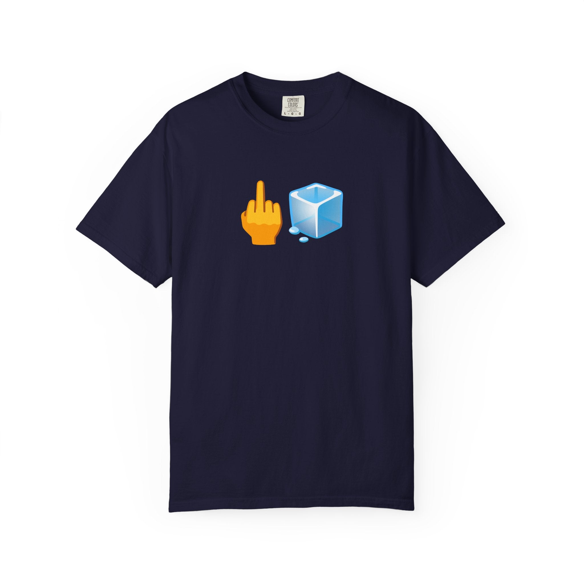 Middle Finger + Ice Cube Emoji Graphic T-Shirt - Political Statement