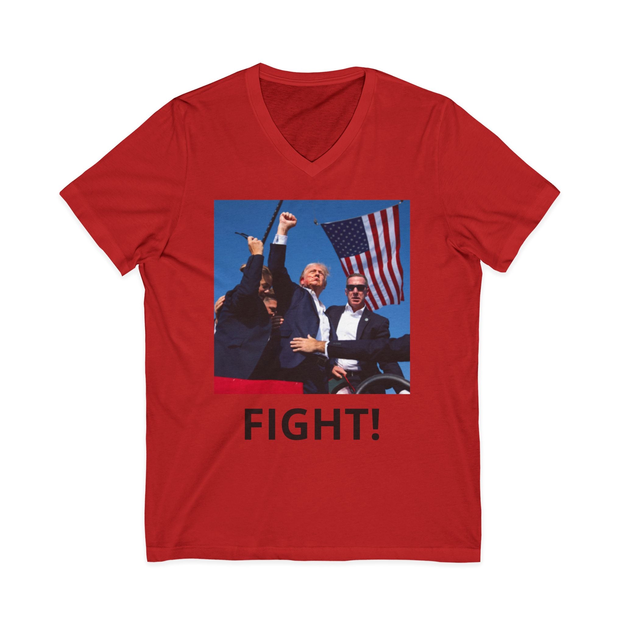 Fight! Patriotic Political V-Neck Tee