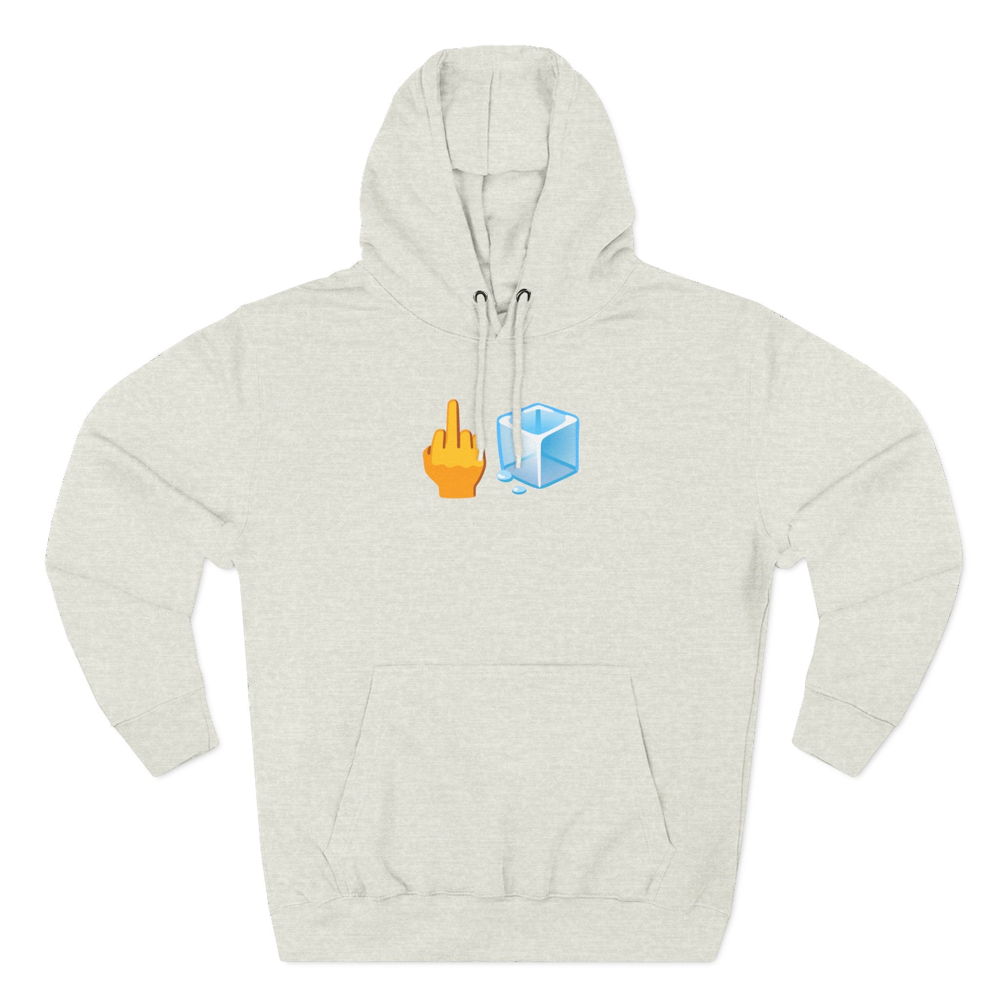 Middle Finger Ice Cube Hoodie — Funny Emoji Graphic Fleece Pullover