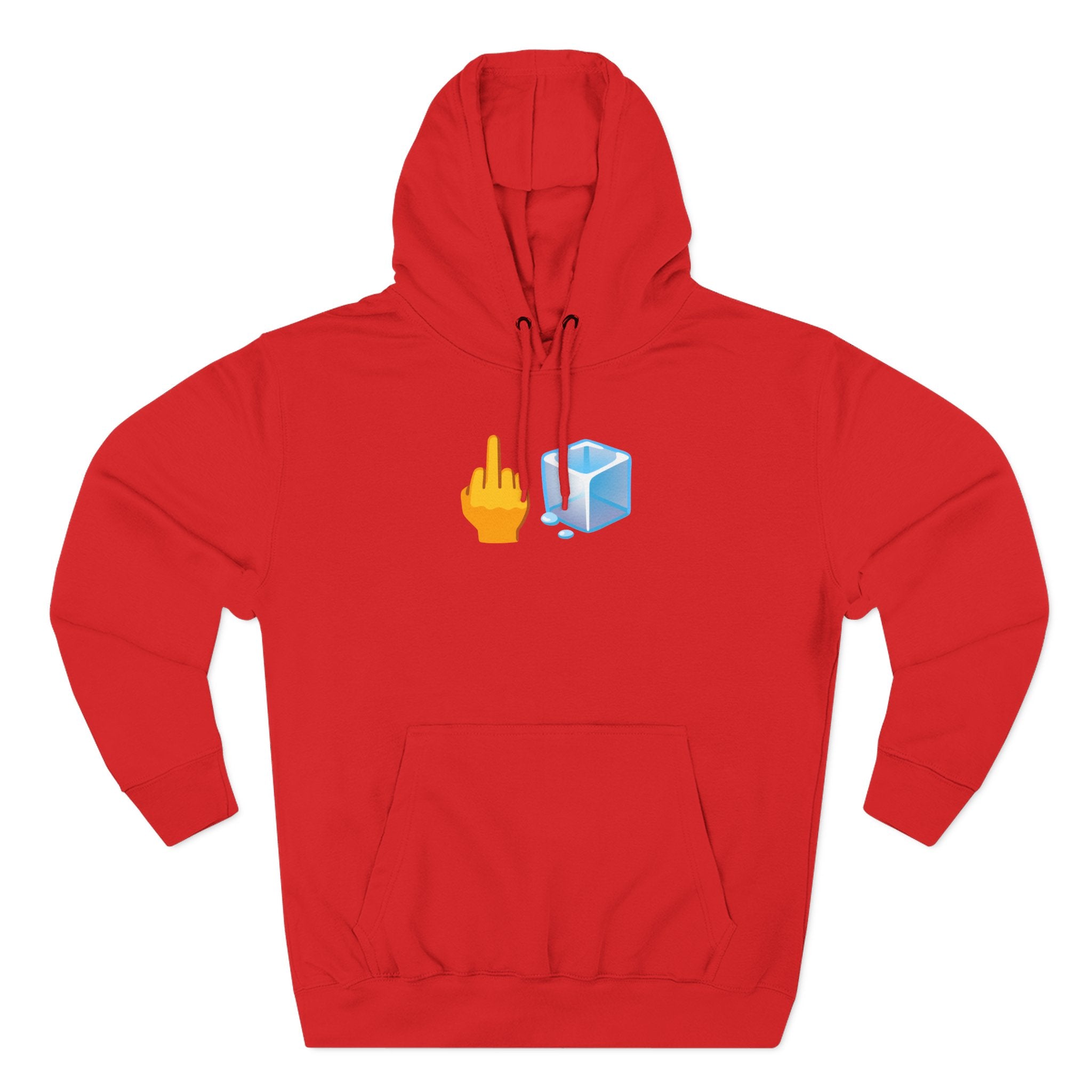Middle Finger Ice Cube Hoodie — Funny Emoji Graphic Fleece Pullover