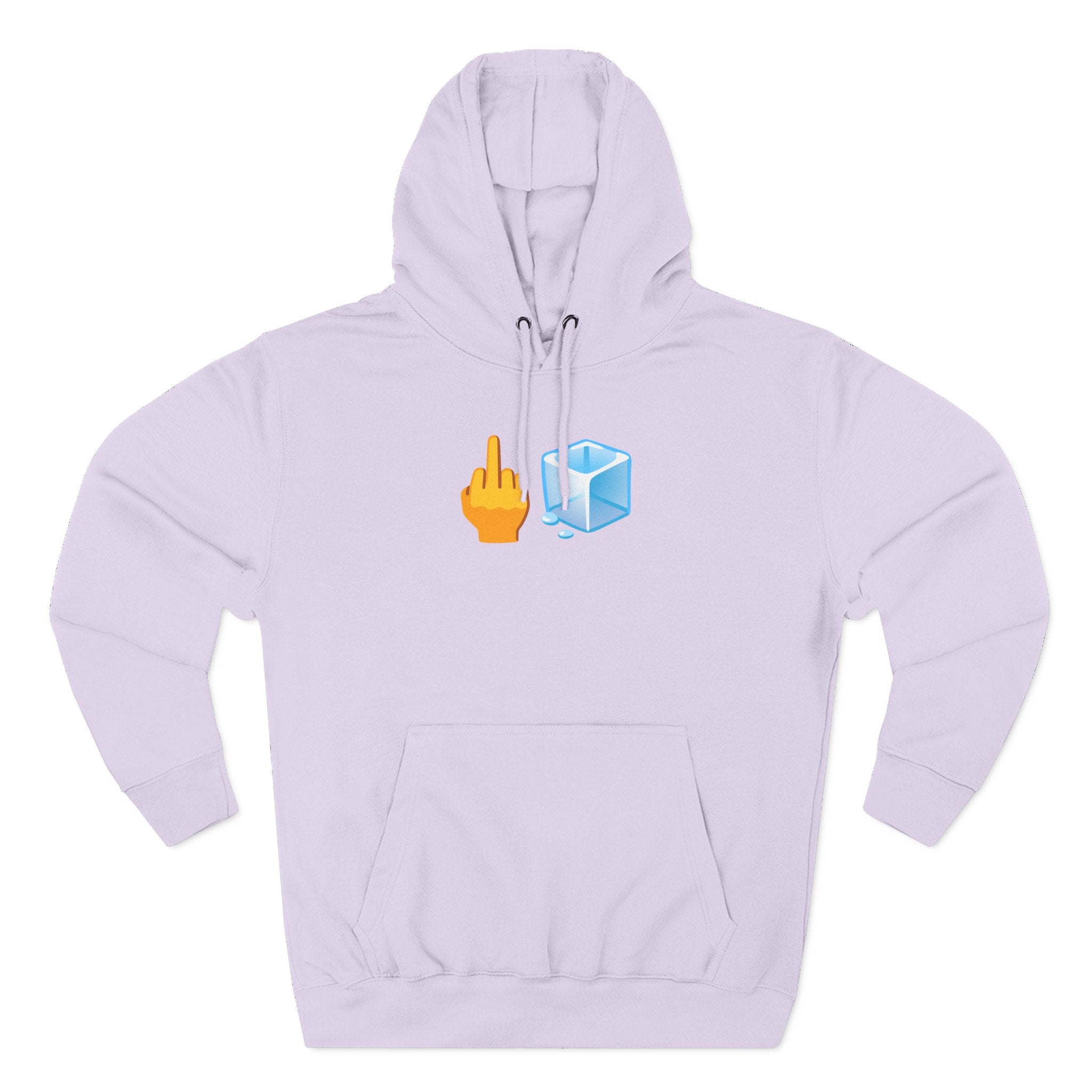 Middle Finger Ice Cube Hoodie — Funny Emoji Graphic Fleece Pullover