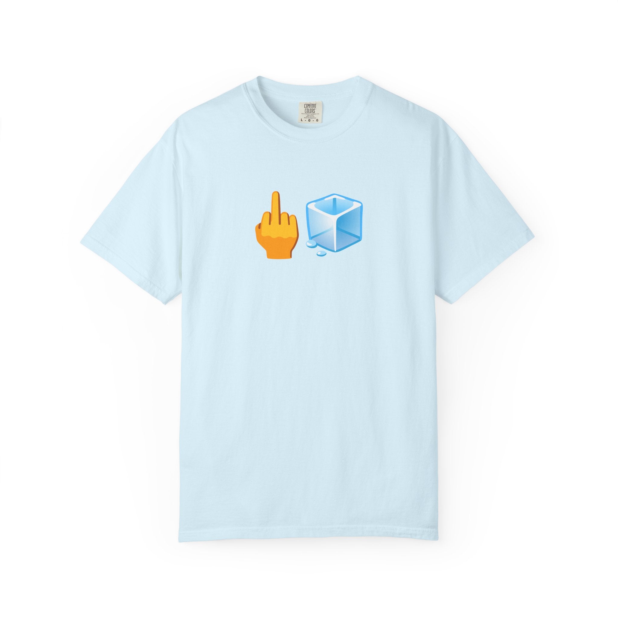 Middle Finger + Ice Cube Emoji Graphic T-Shirt - Political Statement