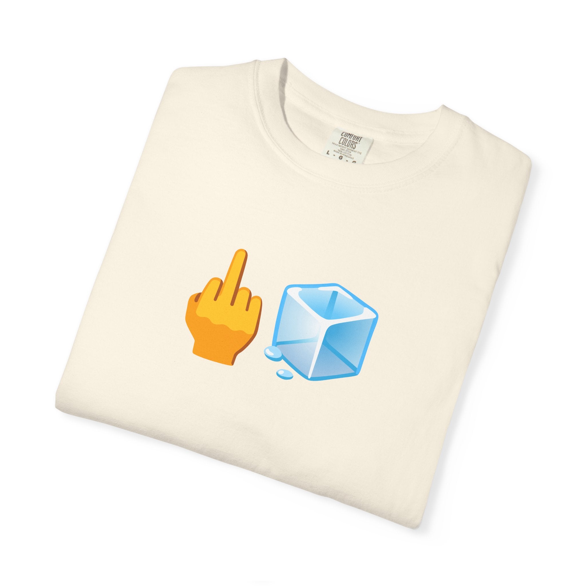 Middle Finger + Ice Cube Emoji Graphic T-Shirt - Political Statement