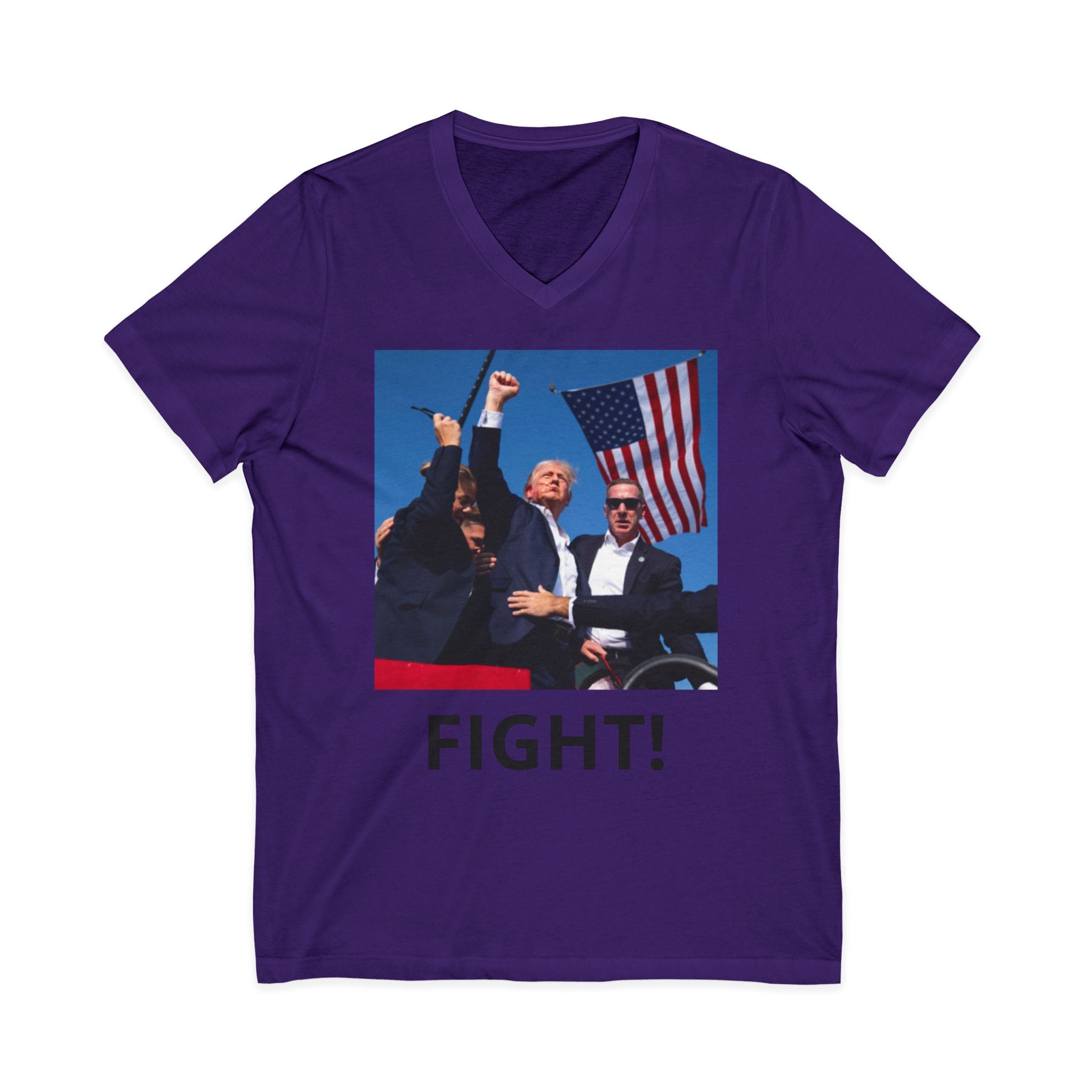 Fight! Patriotic Political V-Neck Tee
