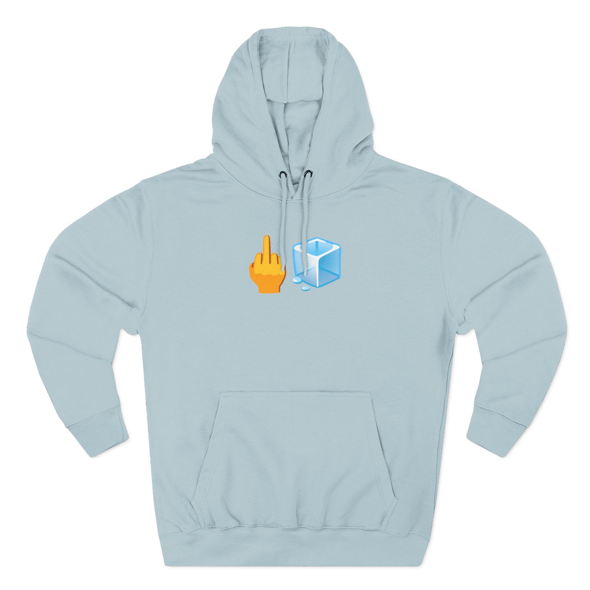 Middle Finger Ice Cube Hoodie — Funny Emoji Graphic Fleece Pullover