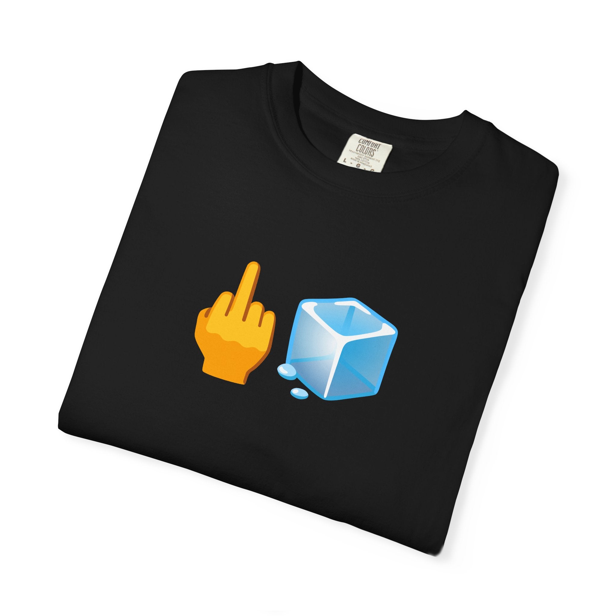 Middle Finger + Ice Cube Emoji Graphic T-Shirt - Political Statement