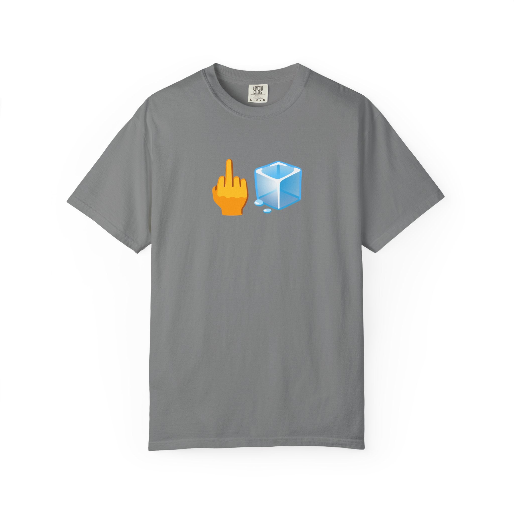 Middle Finger + Ice Cube Emoji Graphic T-Shirt - Political Statement