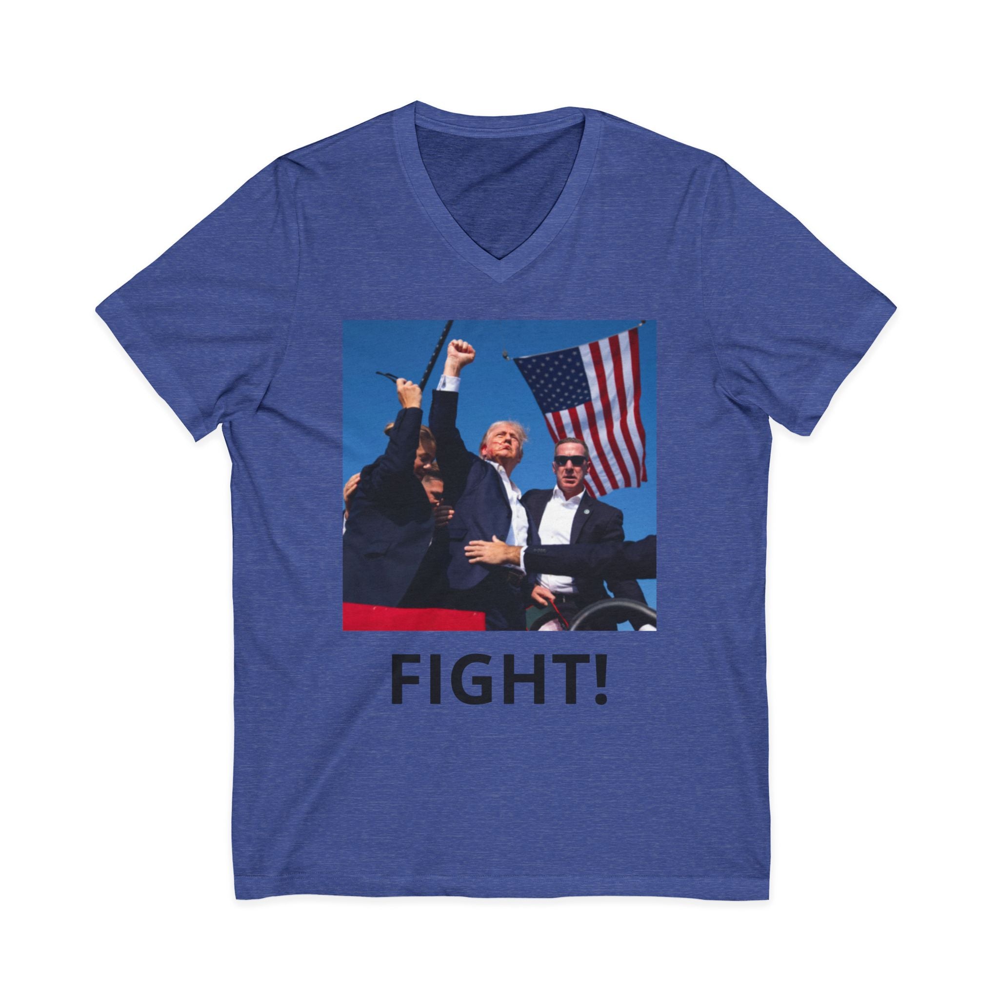 Fight! Patriotic Political V-Neck Tee