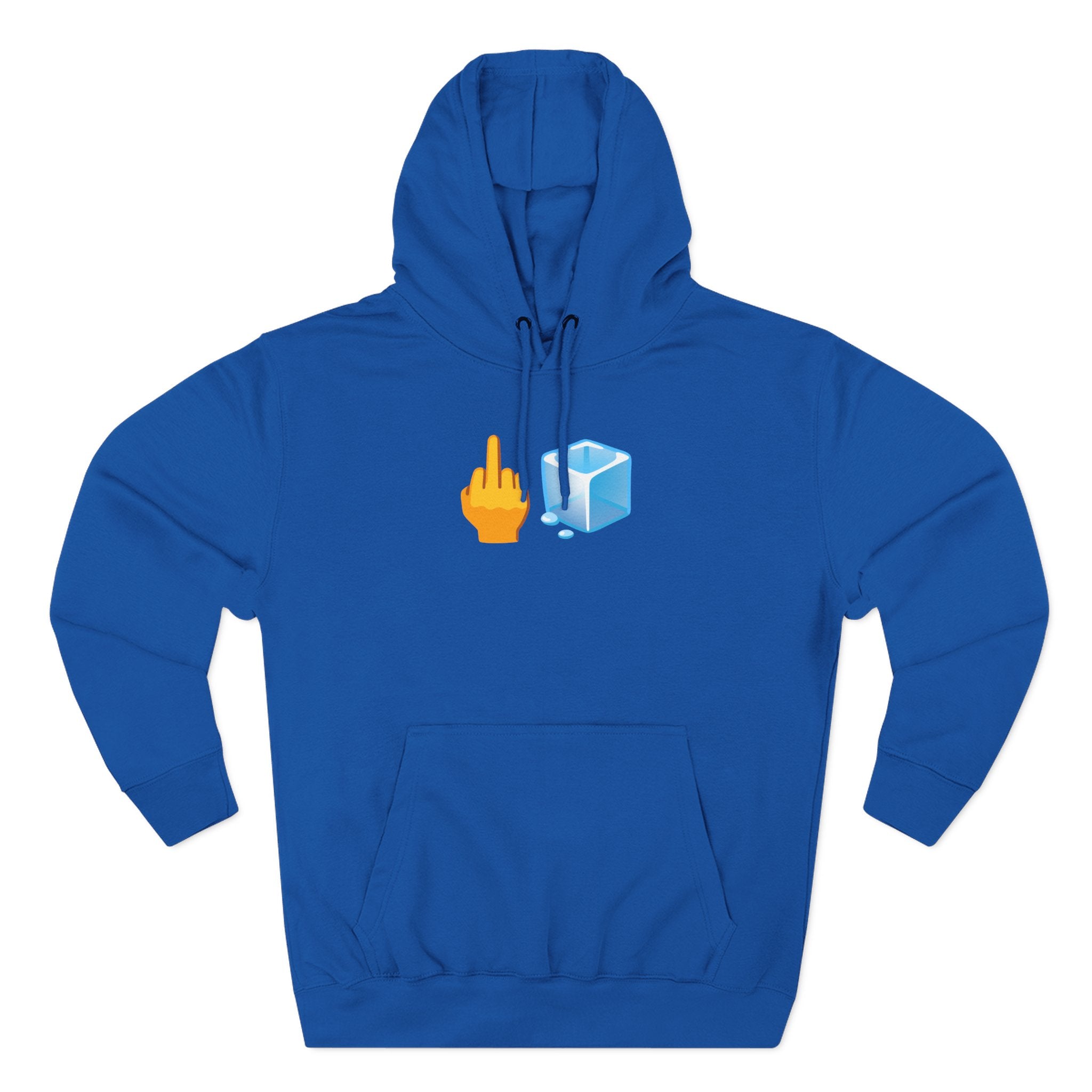 Middle Finger Ice Cube Hoodie — Funny Emoji Graphic Fleece Pullover