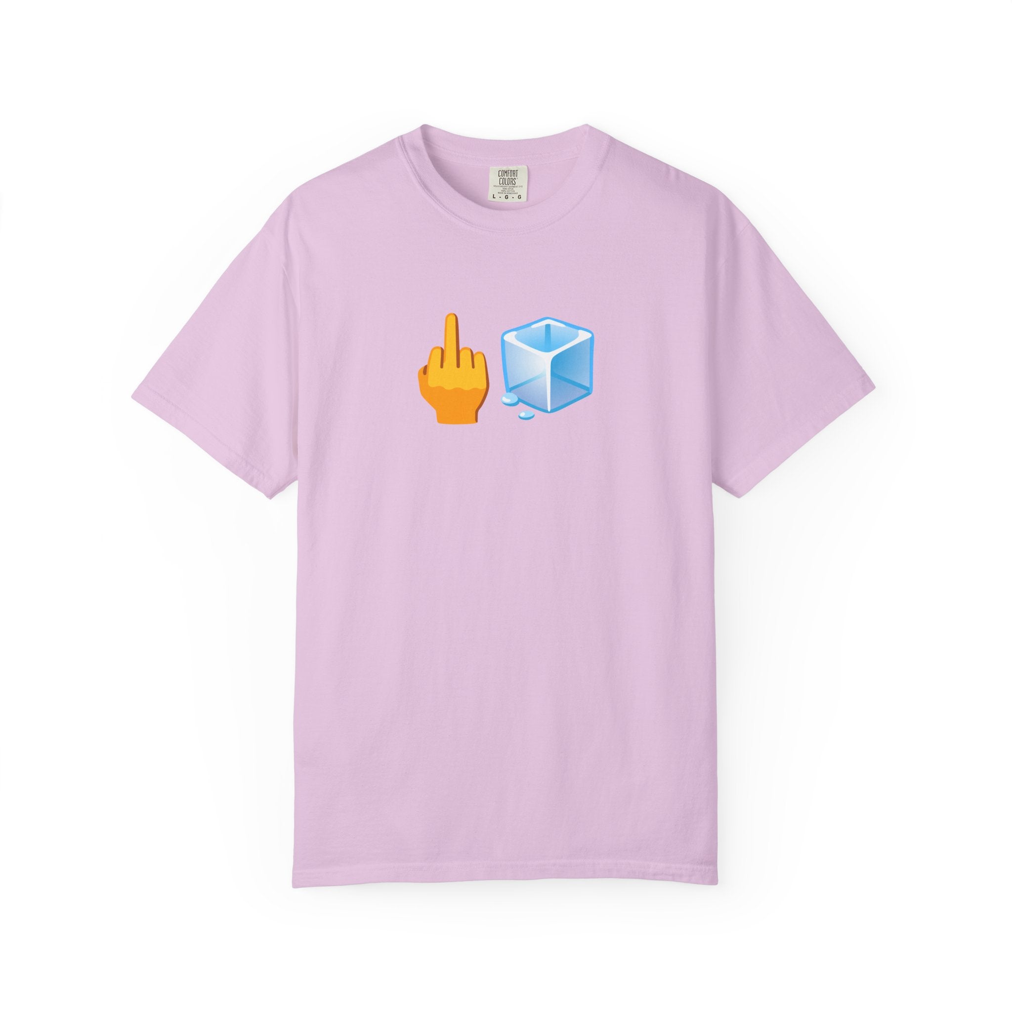 Middle Finger + Ice Cube Emoji Graphic T-Shirt - Political Statement