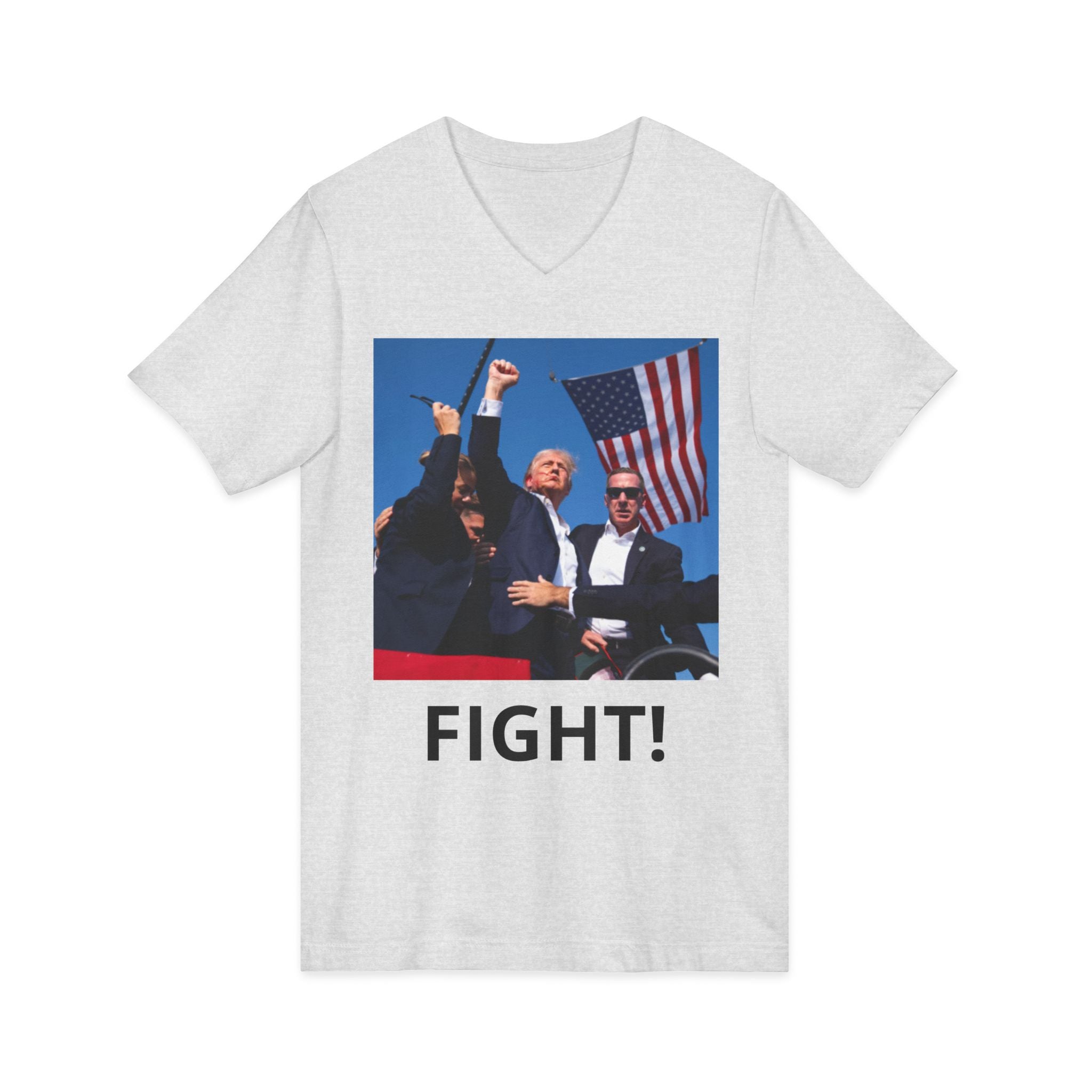 Fight! Patriotic Political V-Neck Tee