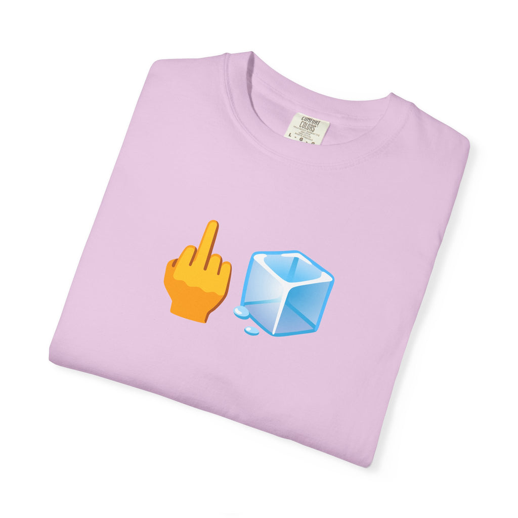 Middle Finger + Ice Cube Emoji Graphic T-Shirt - Political Statement