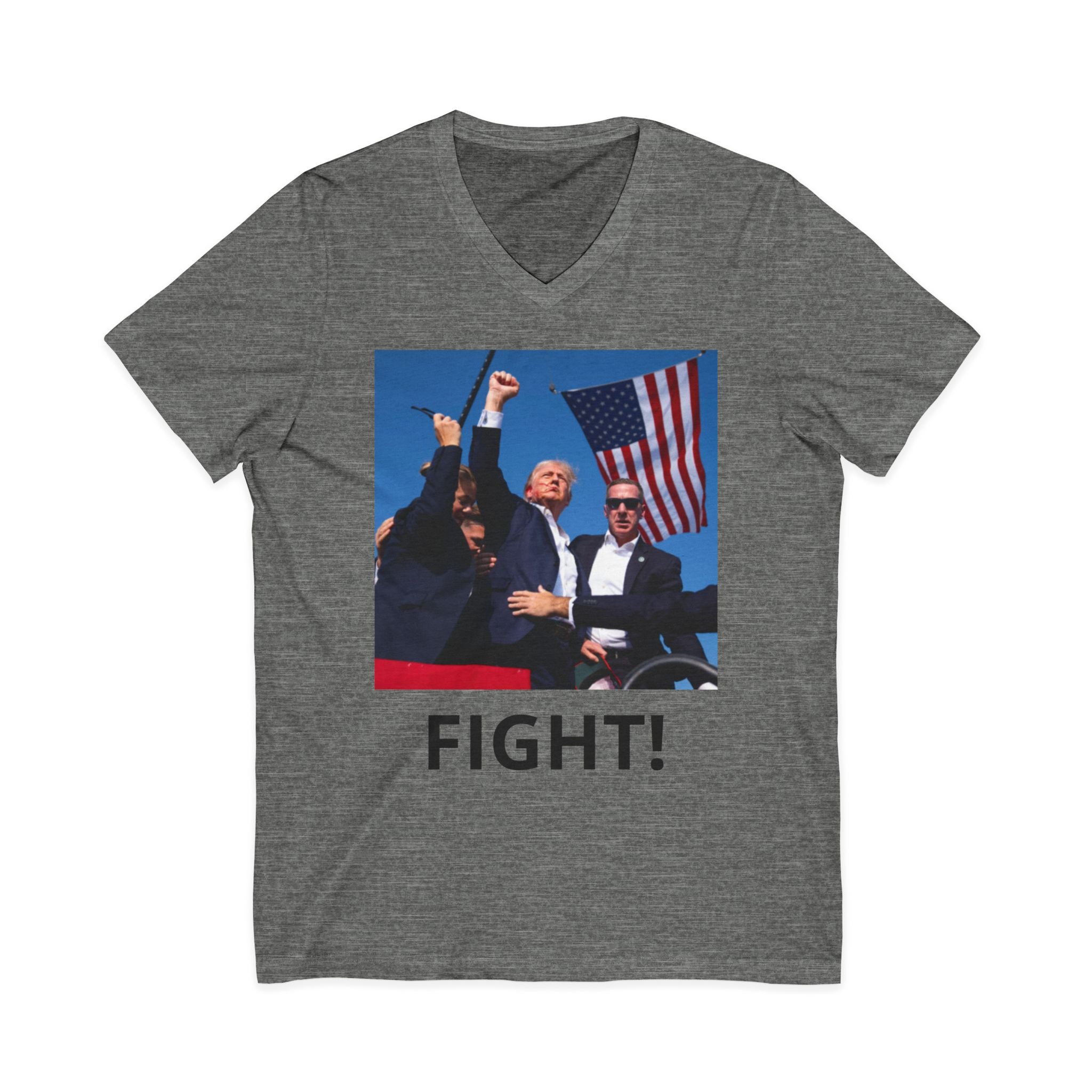 Fight! Patriotic Political V-Neck Tee