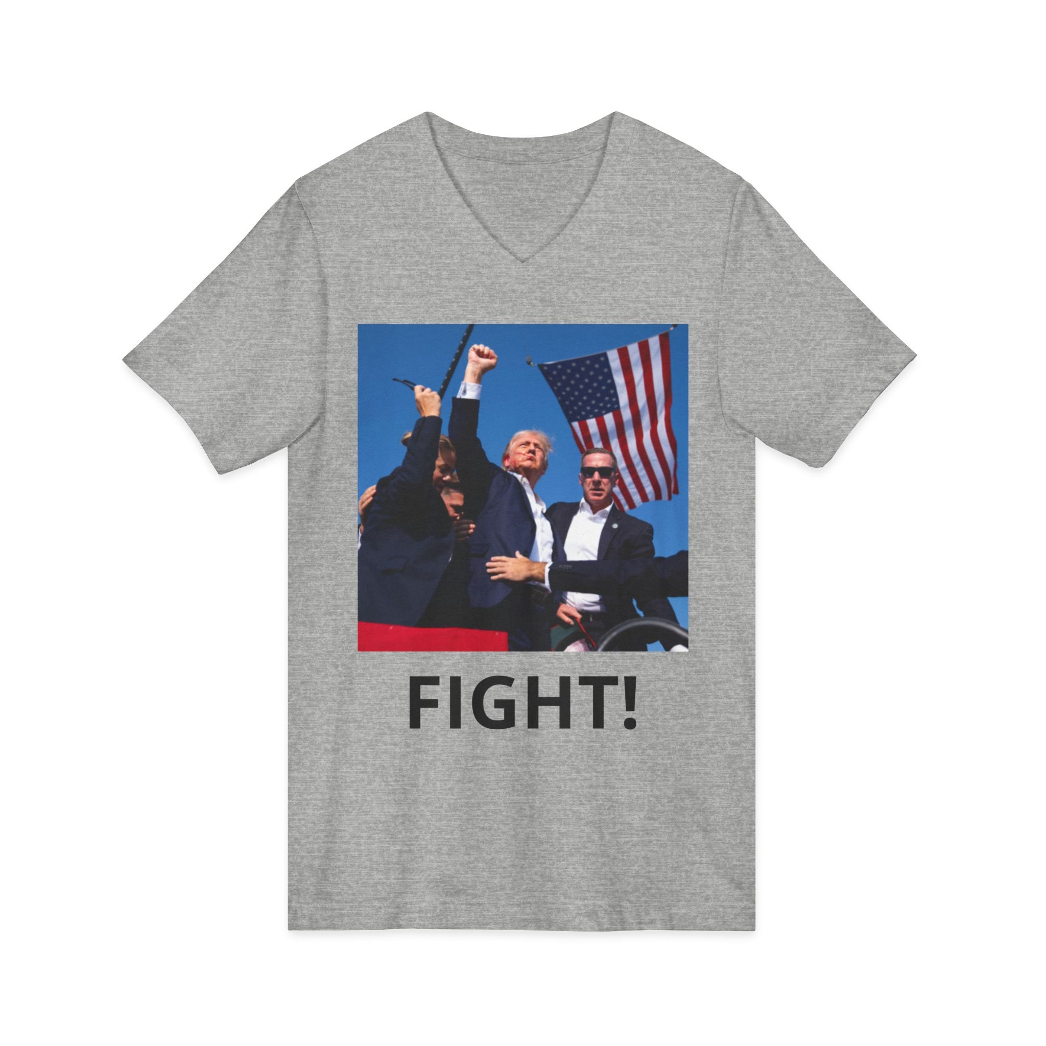 Fight! Patriotic Political V-Neck Tee