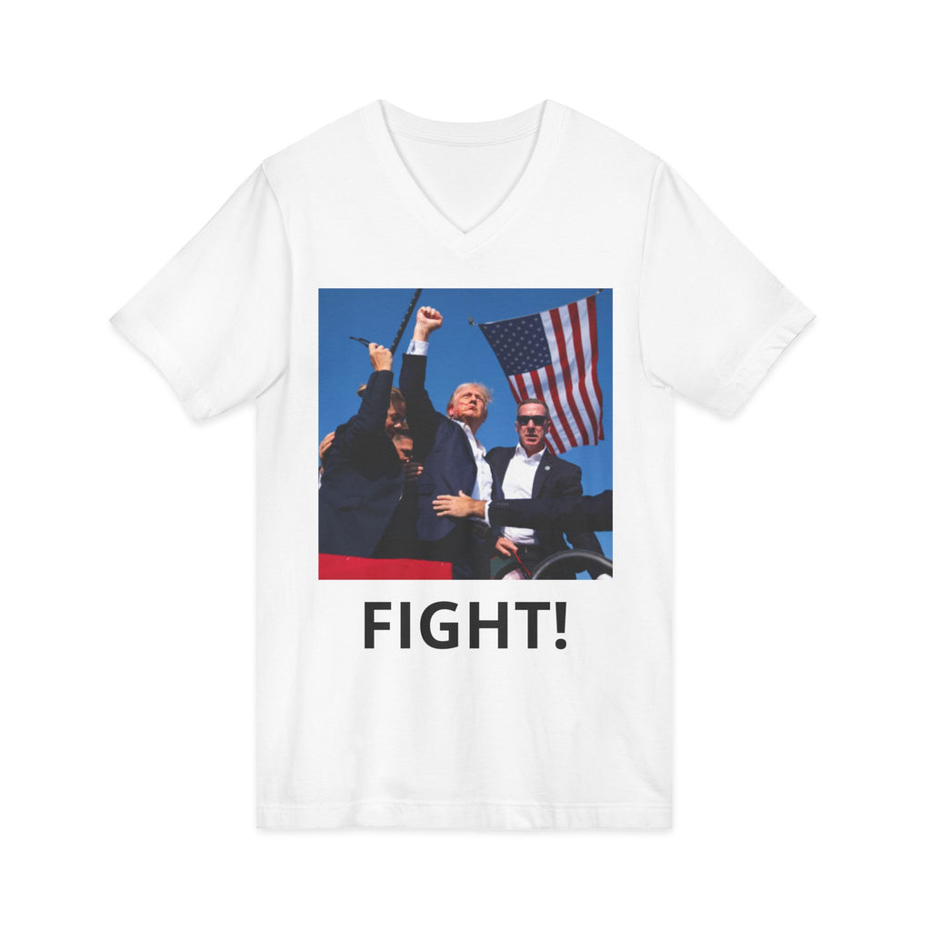 Fight! Patriotic Political V-Neck Tee