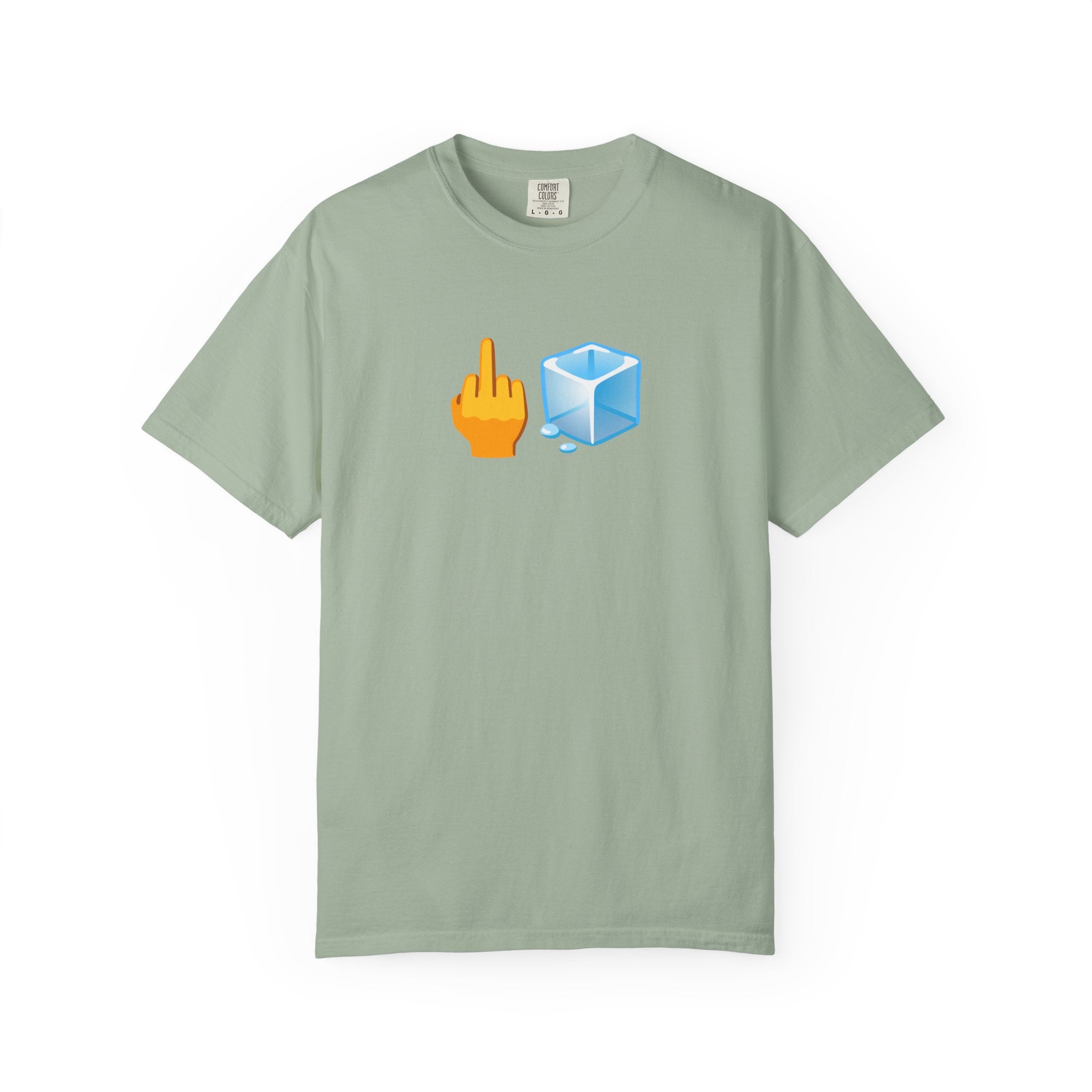 Middle Finger + Ice Cube Emoji Graphic T-Shirt - Political Statement