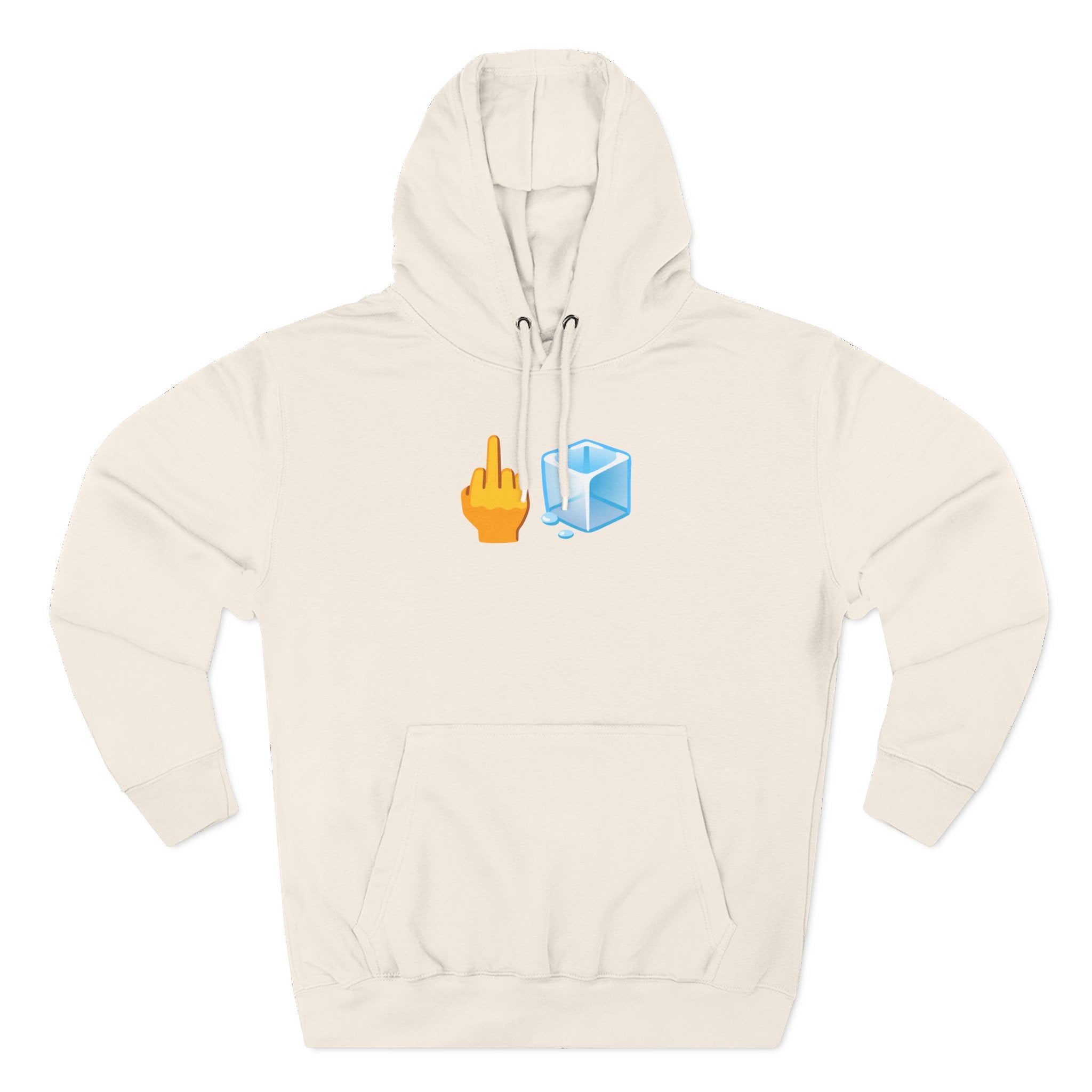 Middle Finger Ice Cube Hoodie — Funny Emoji Graphic Fleece Pullover