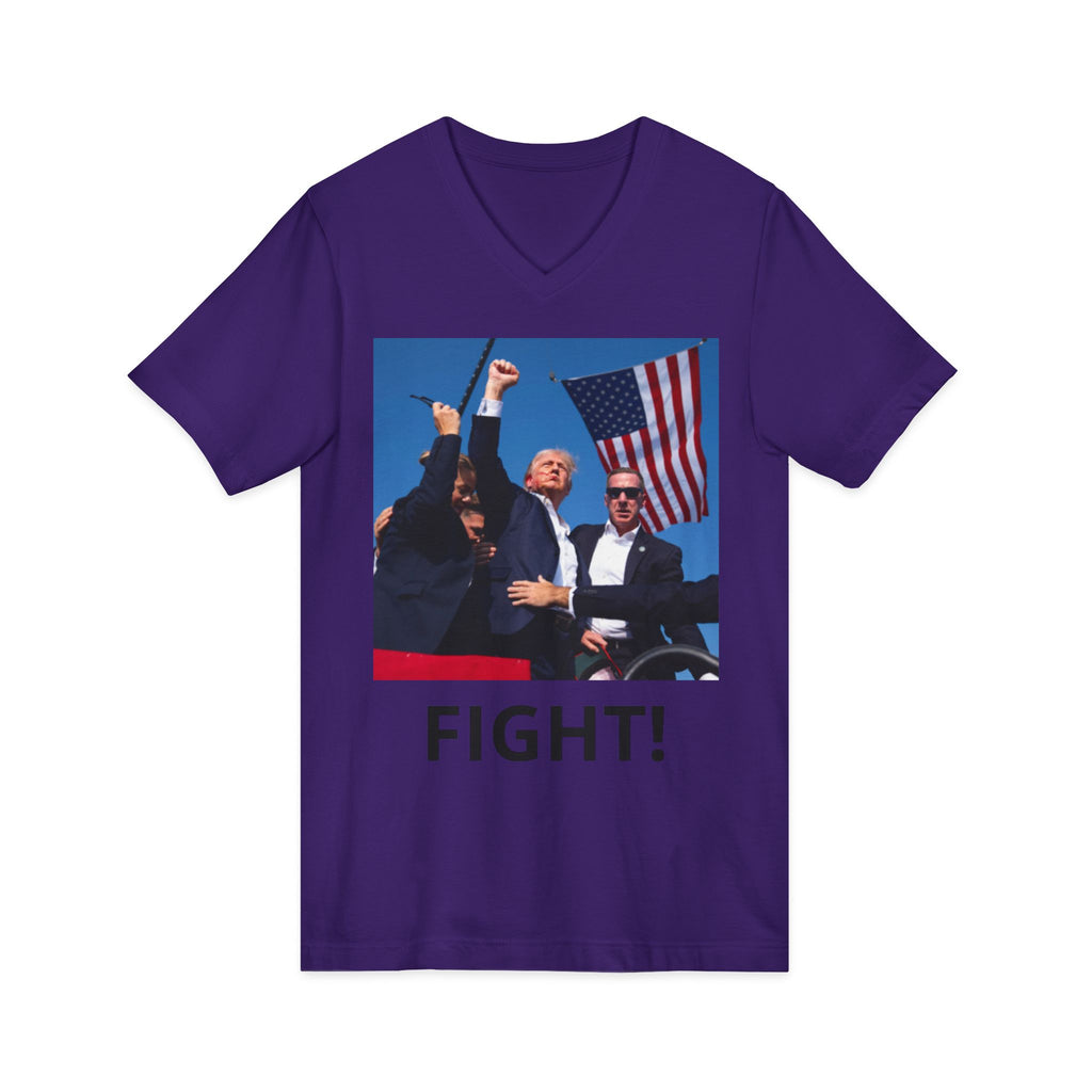 Fight! Patriotic Political V-Neck Tee