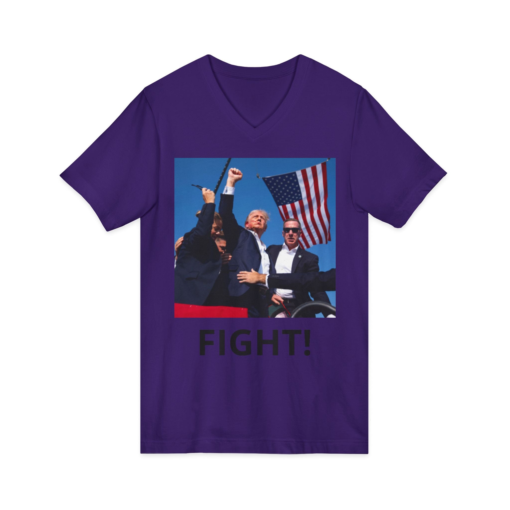 Fight! Patriotic Political V-Neck Tee