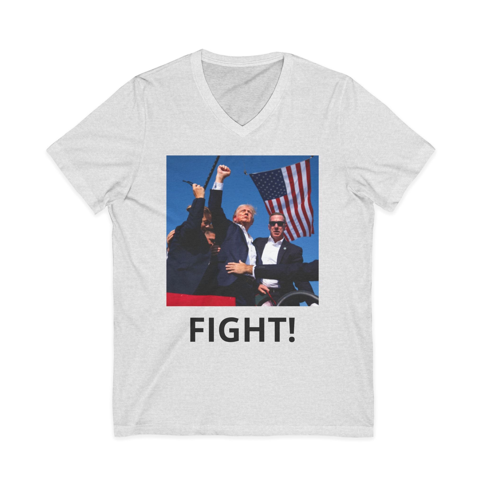 Fight! Patriotic Political V-Neck Tee
