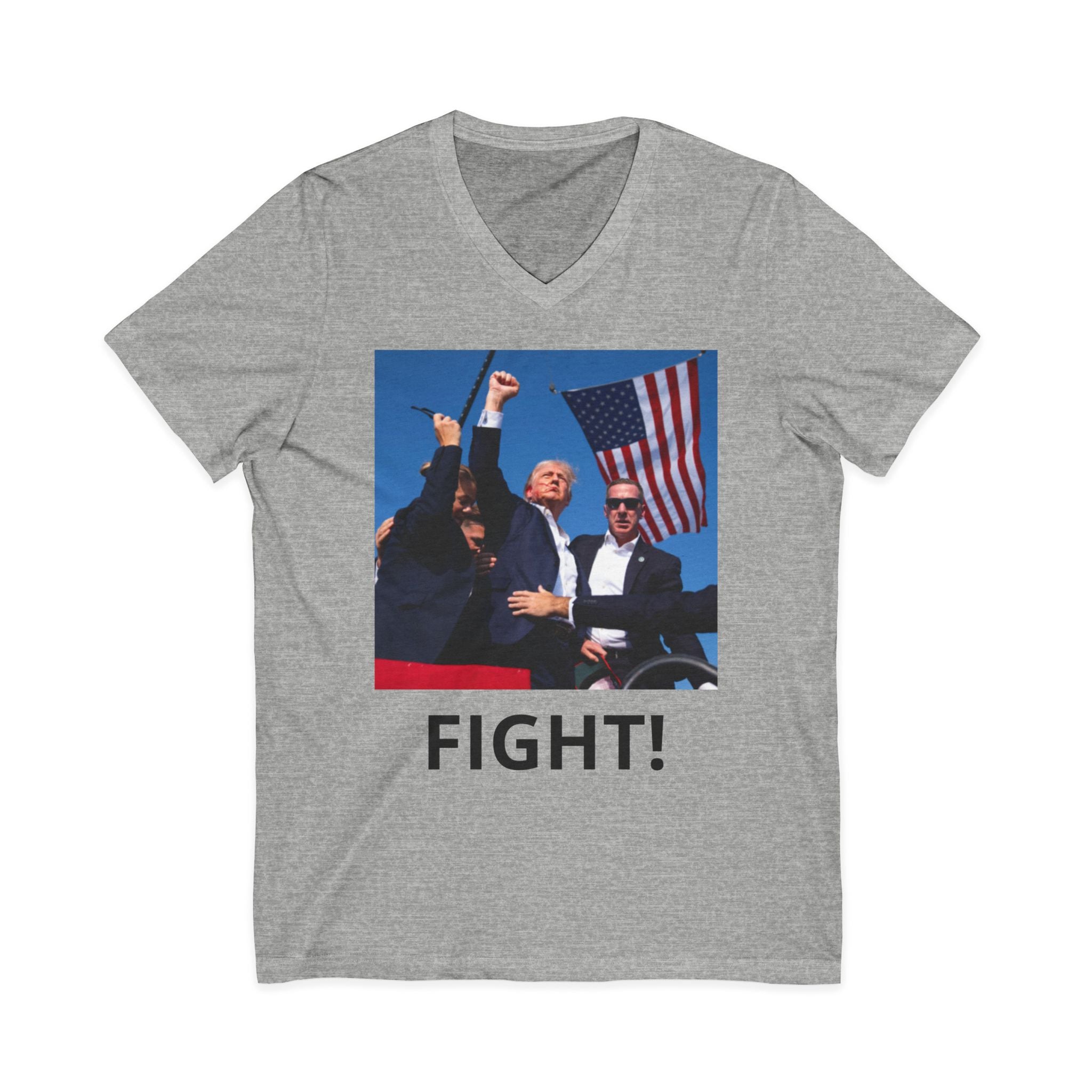 Fight! Patriotic Political V-Neck Tee