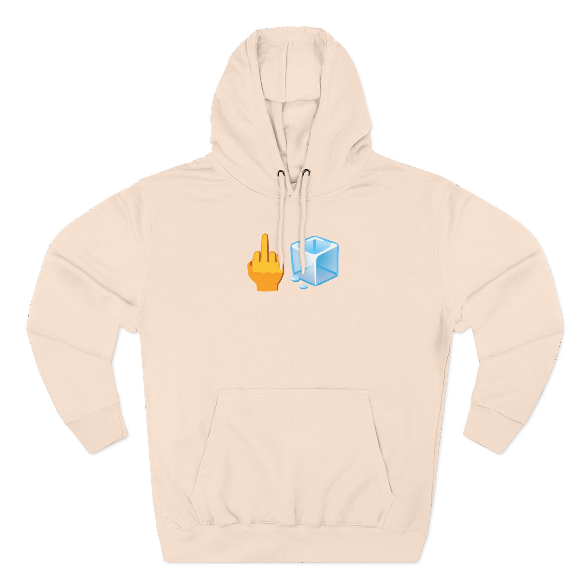 Middle Finger Ice Cube Hoodie — Funny Emoji Graphic Fleece Pullover