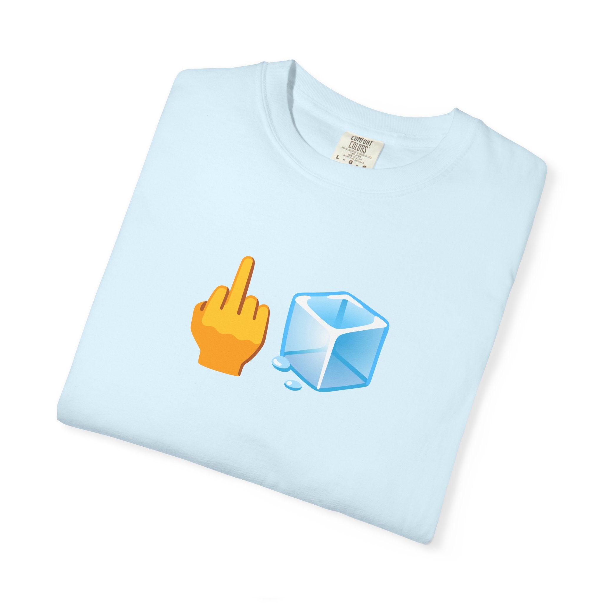 Middle Finger + Ice Cube Emoji Graphic T-Shirt - Political Statement
