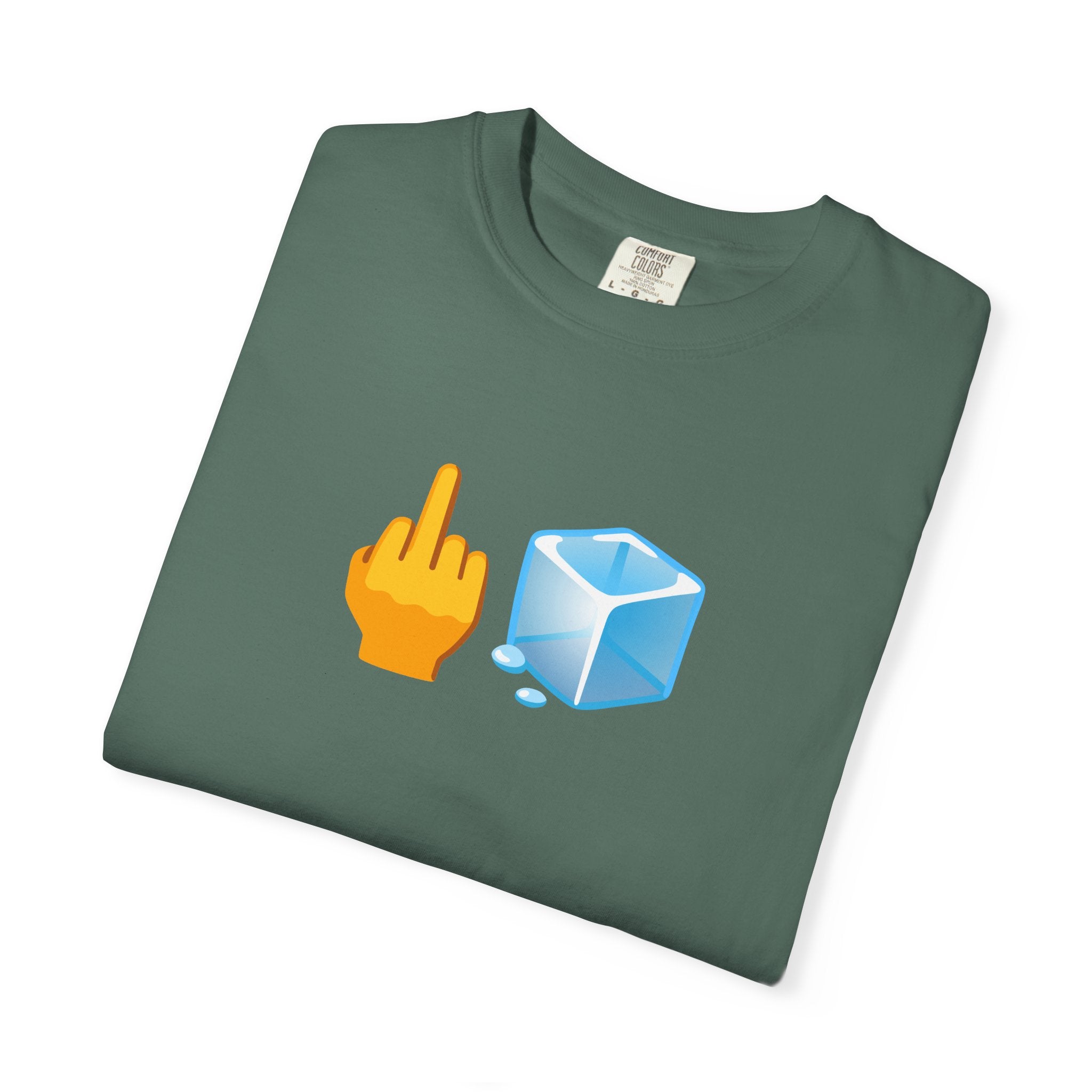 Middle Finger + Ice Cube Emoji Graphic T-Shirt - Political Statement