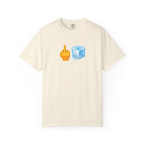 Middle Finger + Ice Cube Emoji Graphic T-Shirt - Political Statement