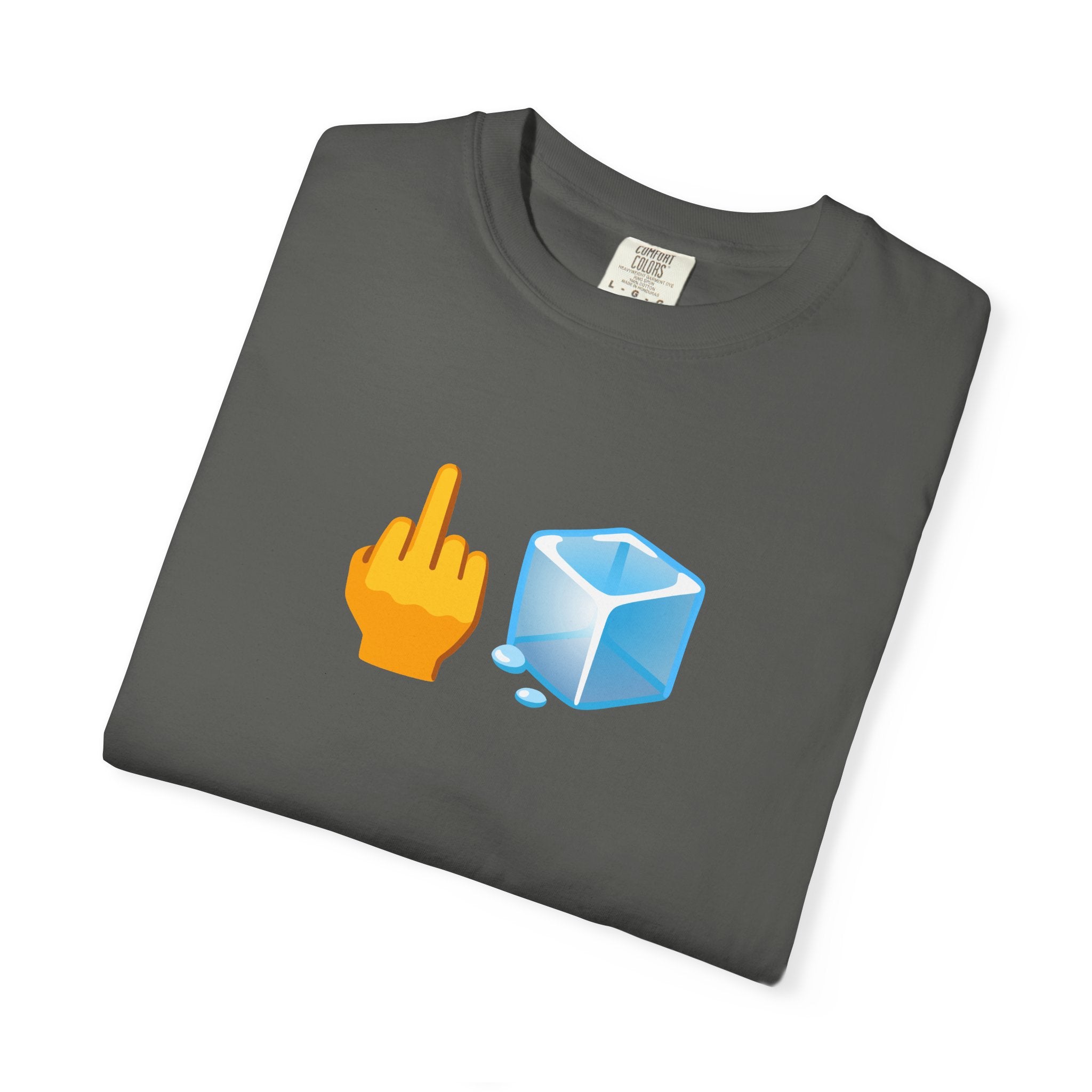 Middle Finger + Ice Cube Emoji Graphic T-Shirt - Political Statement