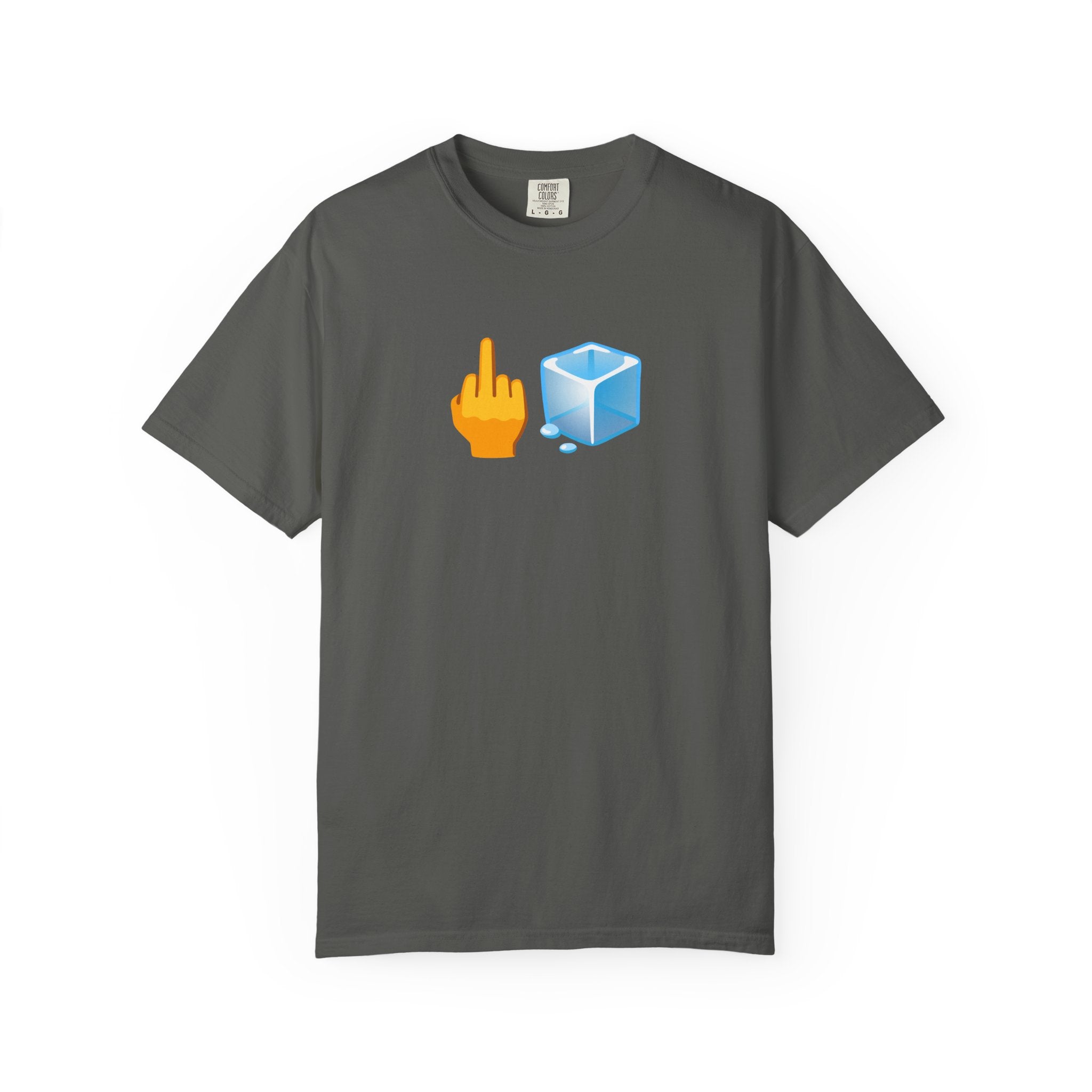 Middle Finger + Ice Cube Emoji Graphic T-Shirt - Political Statement
