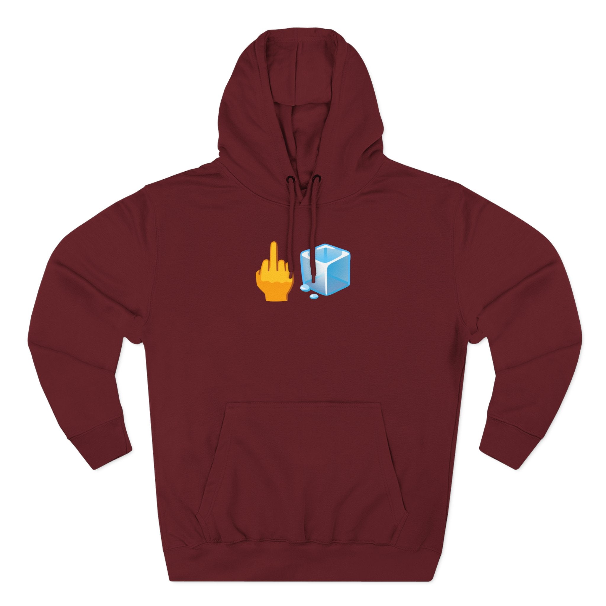 Middle Finger Ice Cube Hoodie — Funny Emoji Graphic Fleece Pullover