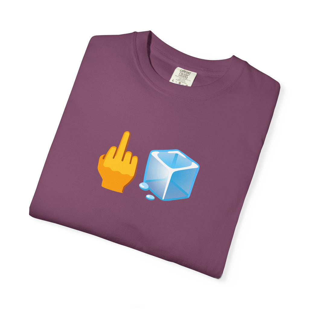 Middle Finger + Ice Cube Emoji Graphic T-Shirt - Political Statement