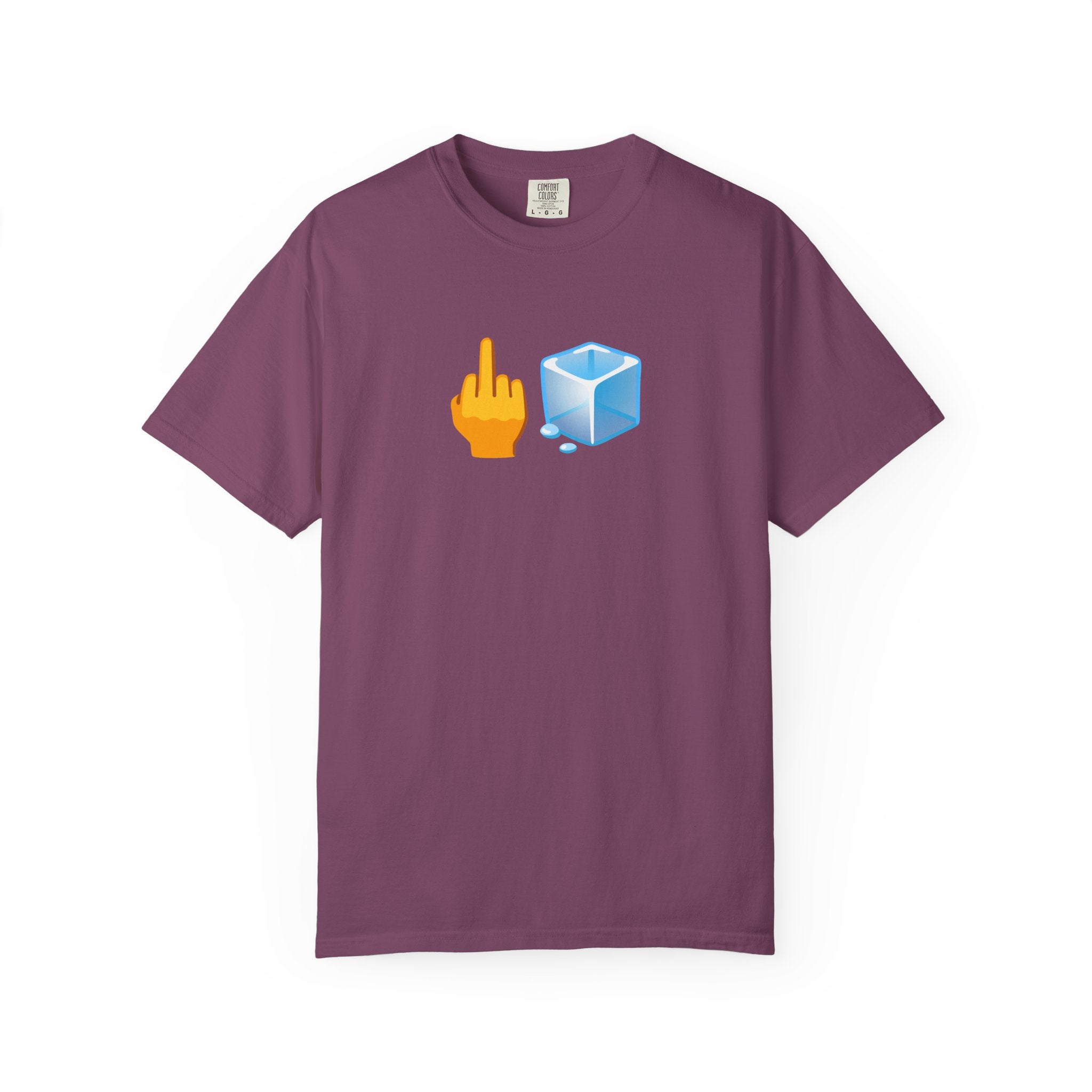 Middle Finger + Ice Cube Emoji Graphic T-Shirt - Political Statement