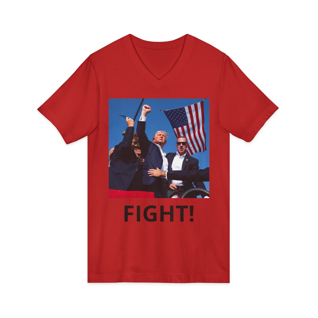 Fight! Patriotic Political V-Neck Tee